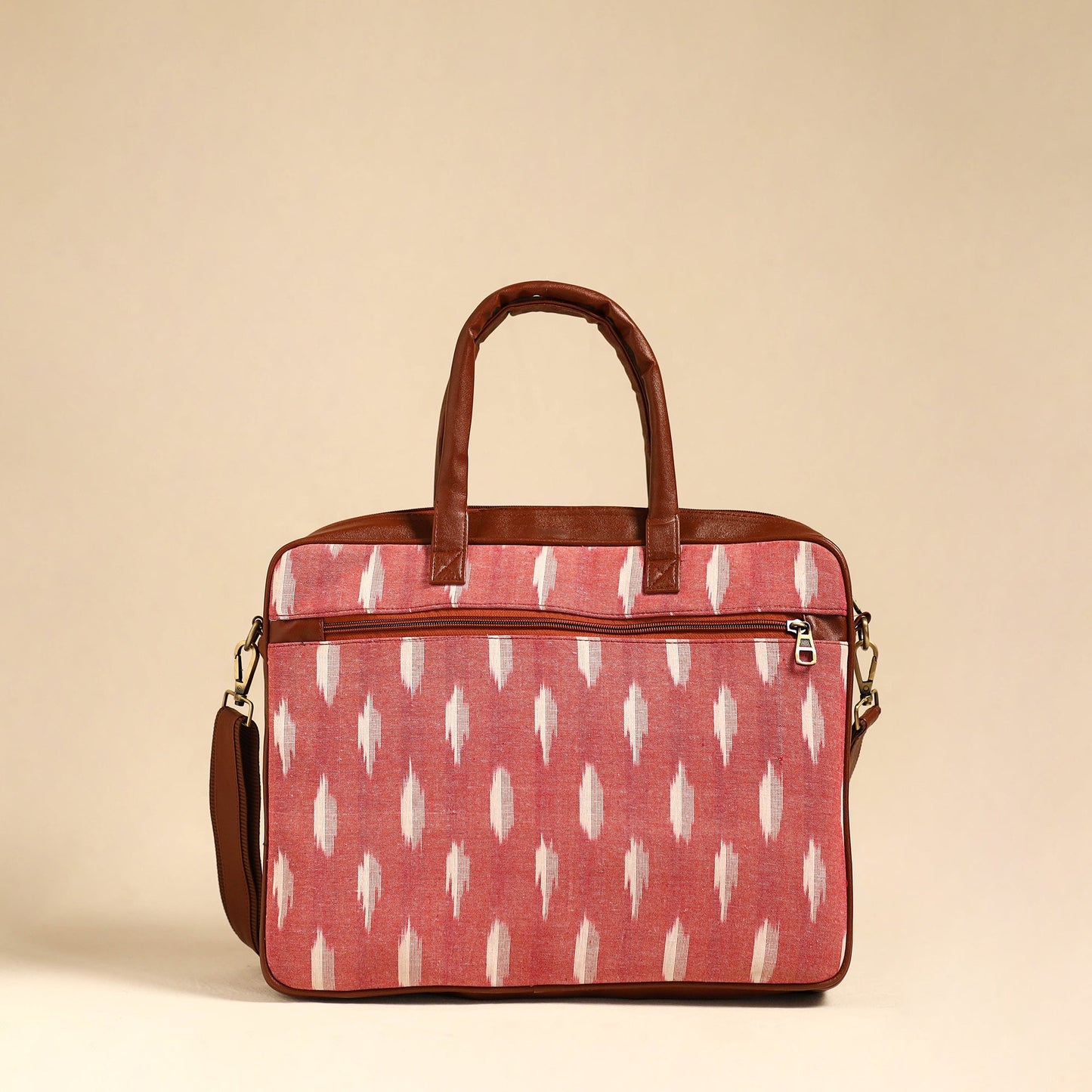 Peach Handmade Pochampally Ikat Laptop Bag