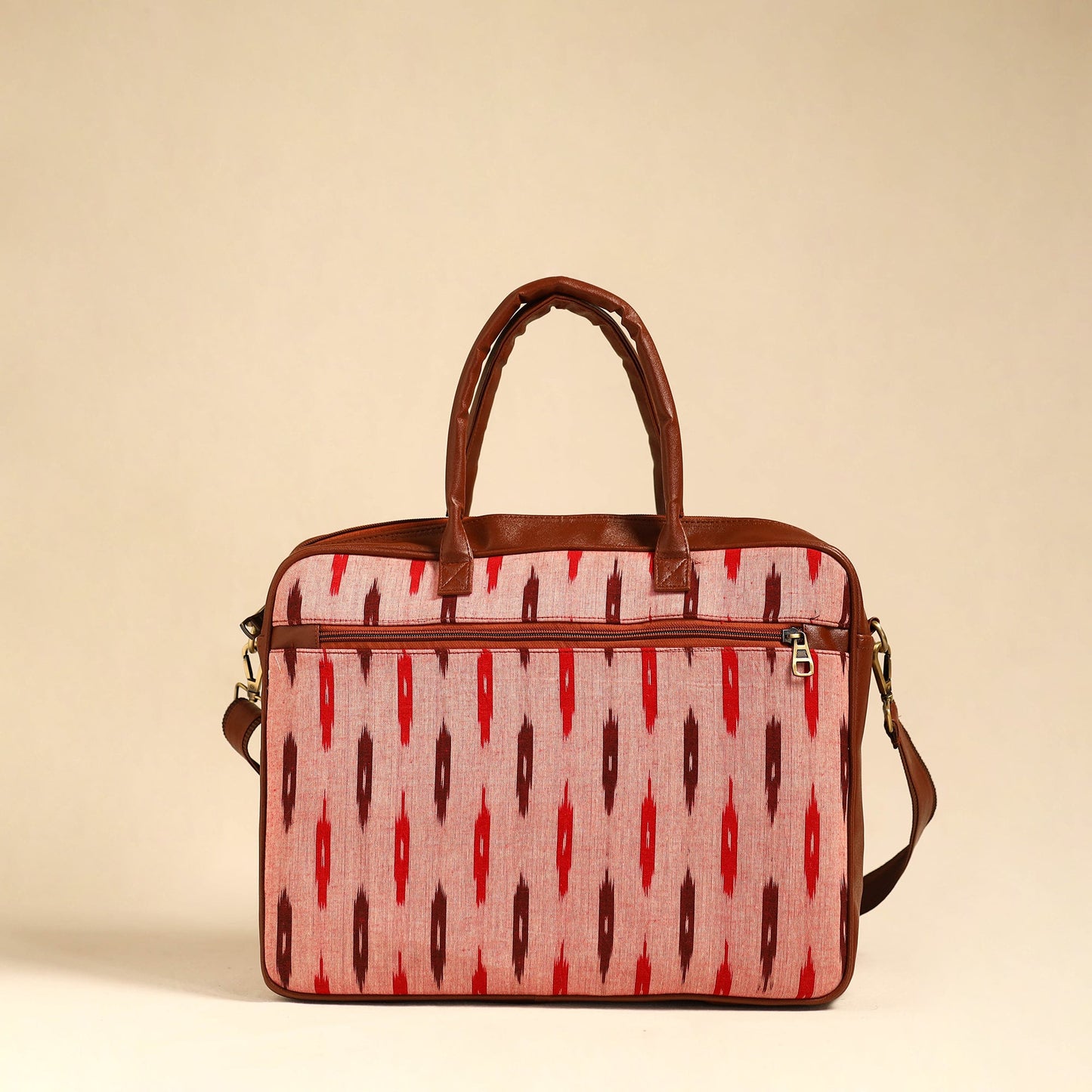 Peach Handmade Pochampally Ikat Laptop Bag