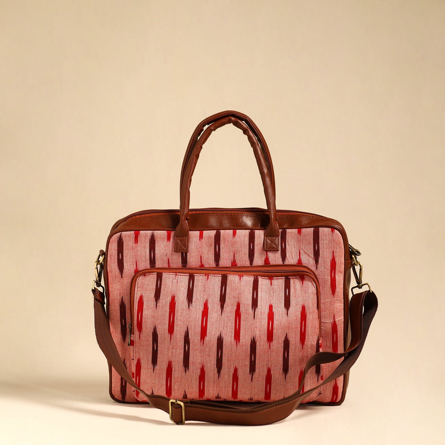Peach Handmade Pochampally Ikat Laptop Bag