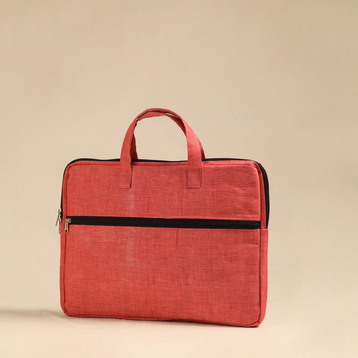 Shop Peach Handmade Quilted Cotton Laptop Bag