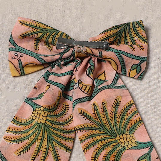 Peach - handmade women’s bow hair clip 98 - handcrafted