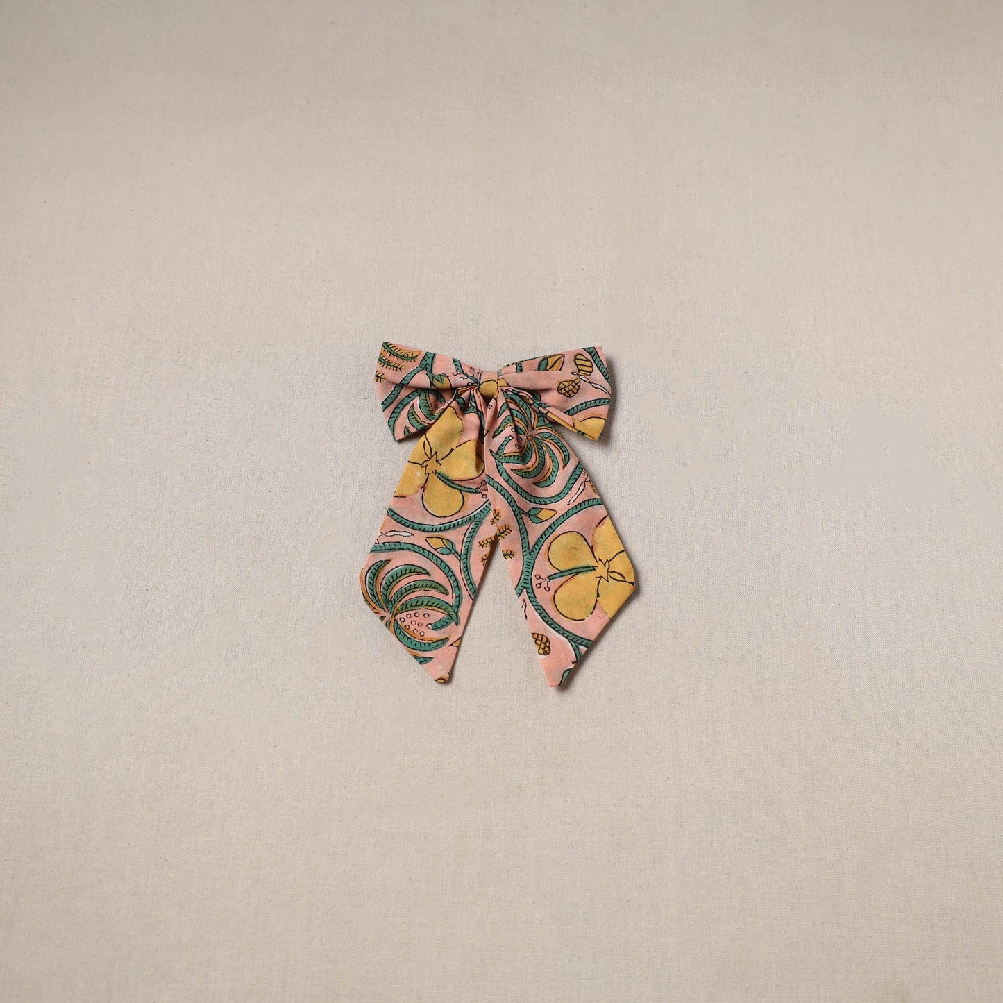 Peach - handmade women’s bow hair clip 98 - handcrafted