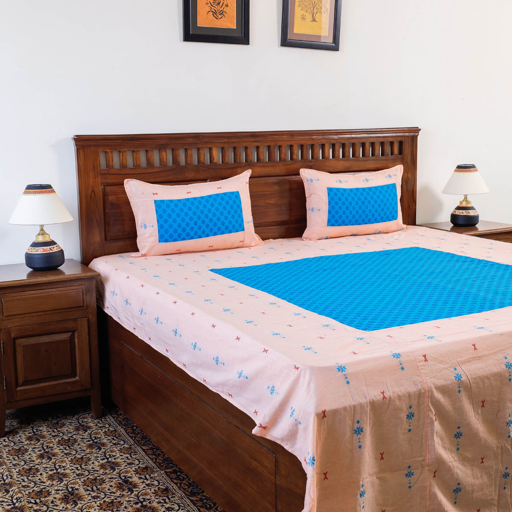 Jacquard Cotton Double Bed Cover with Pillow Covers