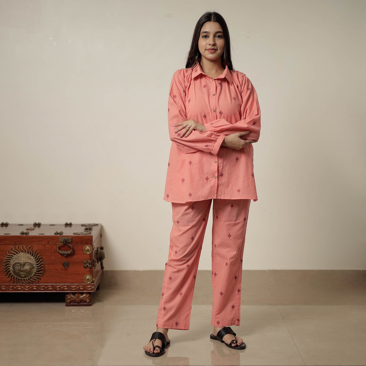 Jacquard Cotton Co-Ord Set 07 Online at iTokri.com
