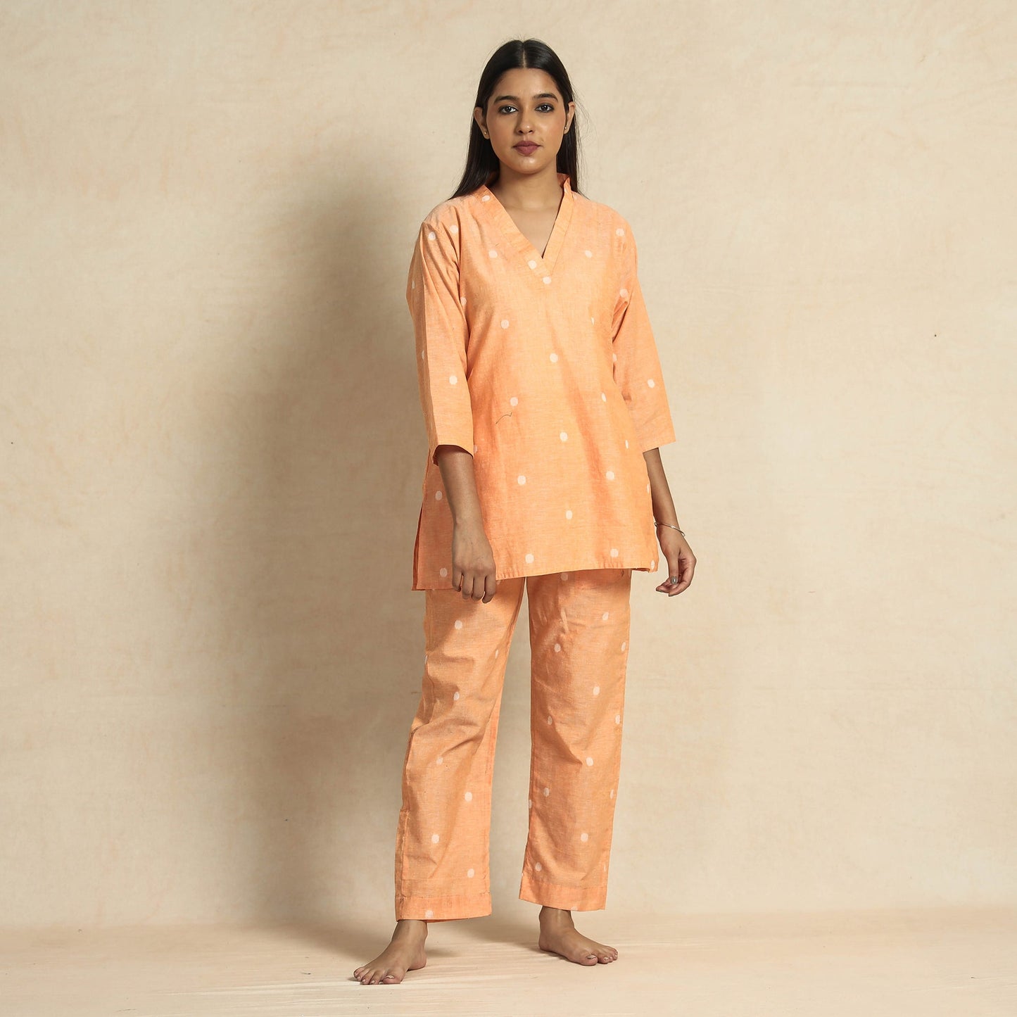 Buy Jacquard Cotton Top & Pyjama Night Suit Set Online at iTokri.com