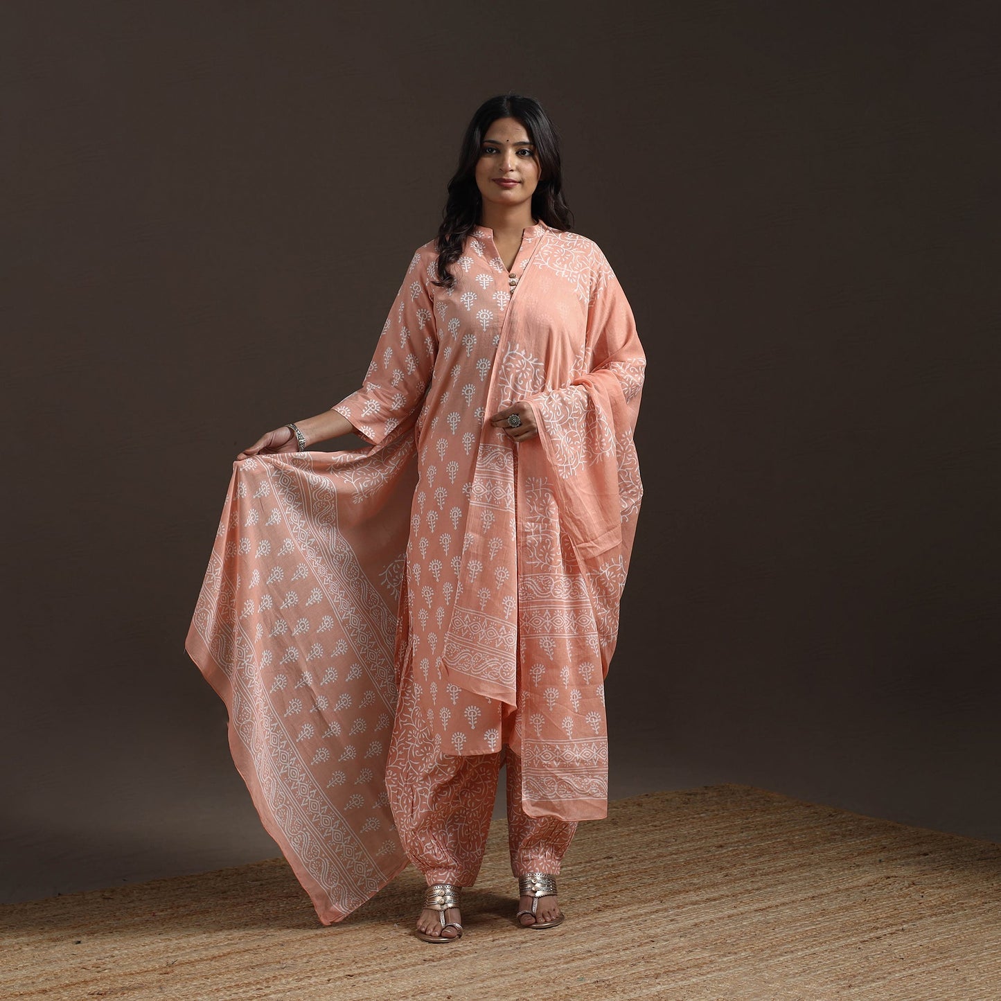 Jaipur hand cotton suit set with dupatta for women 20