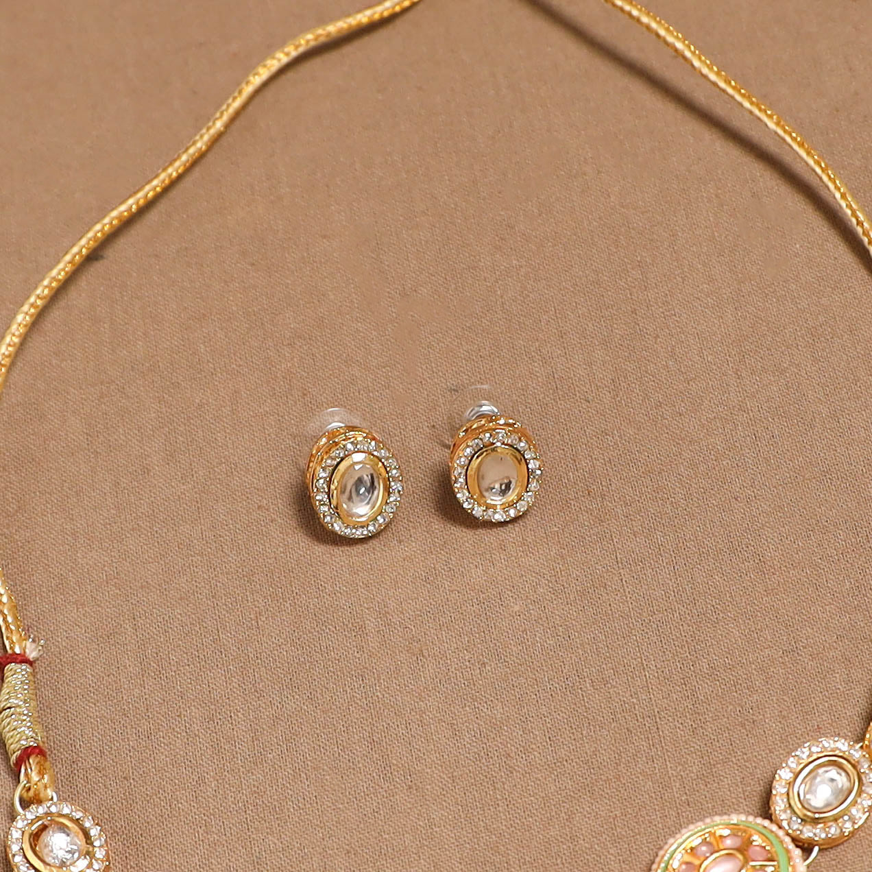 Kundan work choker necklace set 37 - handcrafted