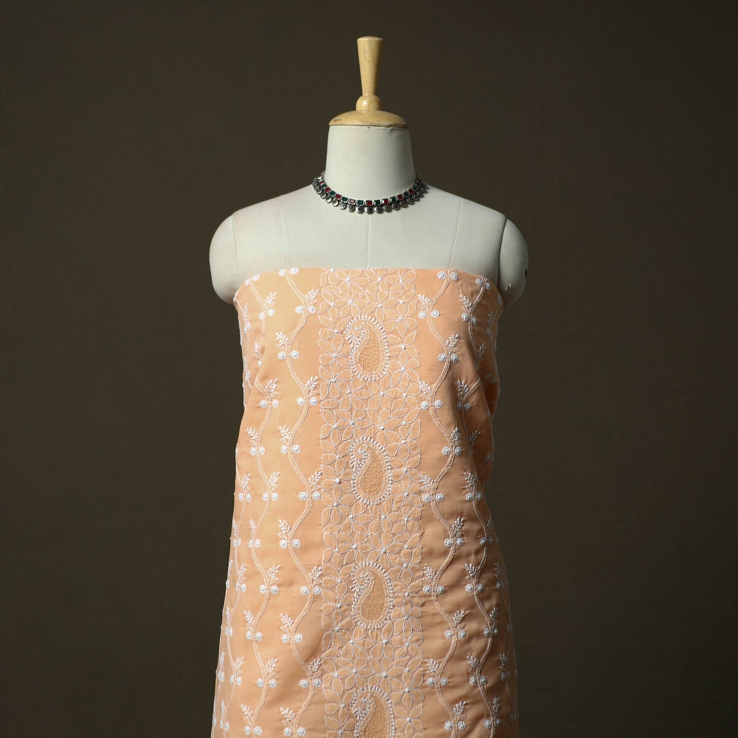 Lucknowi hand embroidered cotton chikankari 3pc unstitched