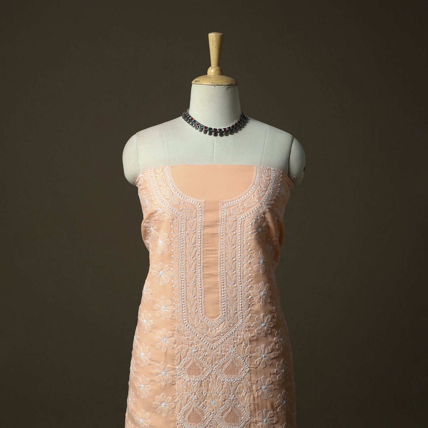 Lucknowi hand embroidered cotton chikankari 3pc unstitched