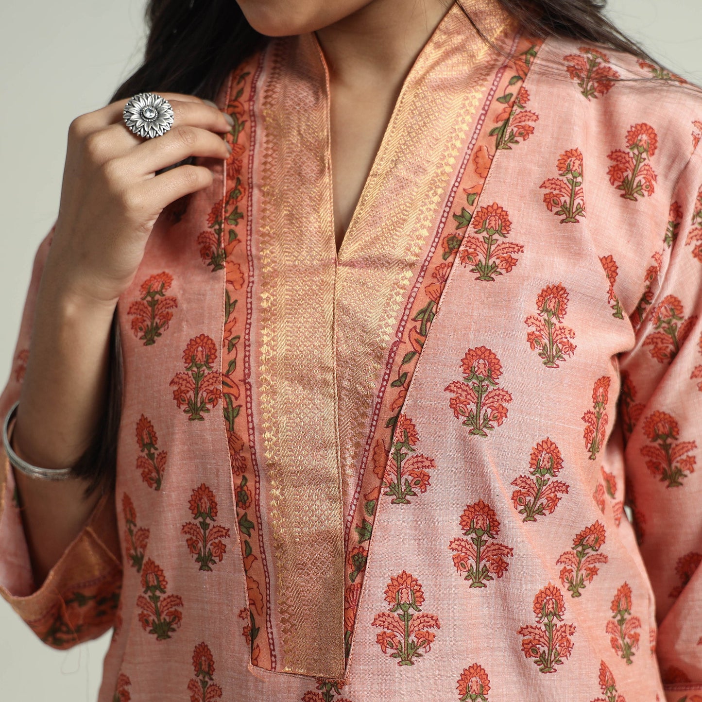 Mangalagiri Kurta with Palazzo & Dupatta Set