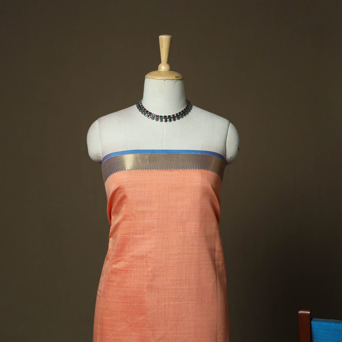 Mangalagiri silk cotton 3pc unstitched dress material