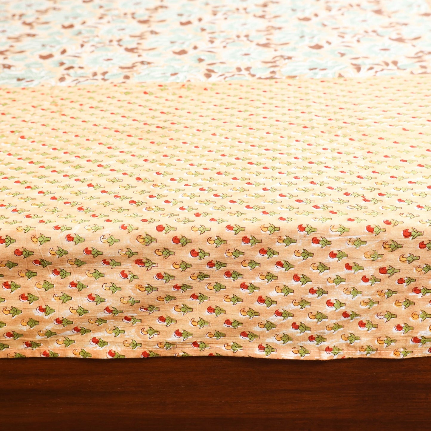 Patchwork hand double sanganeri bedsheet set (108 x 90 in)