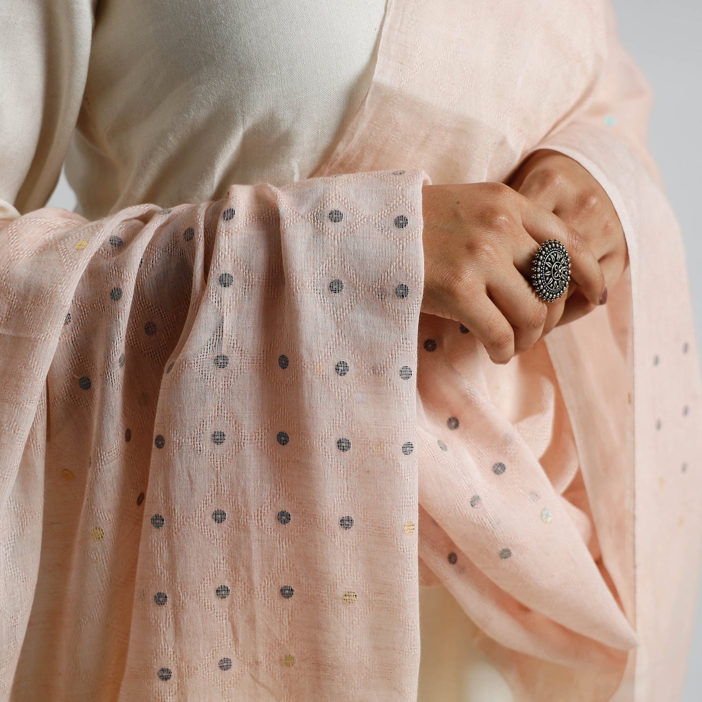 Phulia Bengal Jamdani Handloom Pure Cotton Dupatta Online at iTokri.com