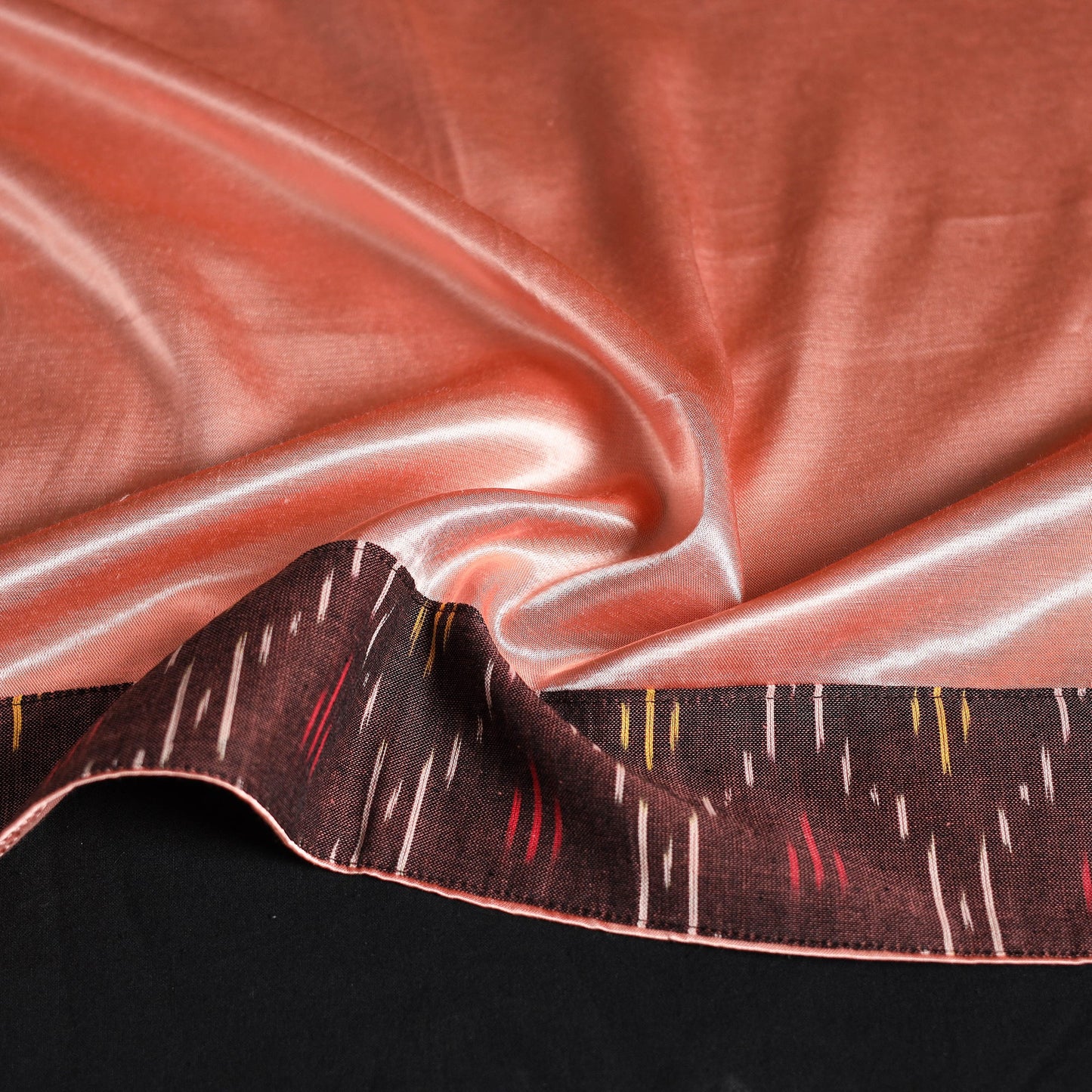 Peach Plain Mashru Silk Blouse Piece