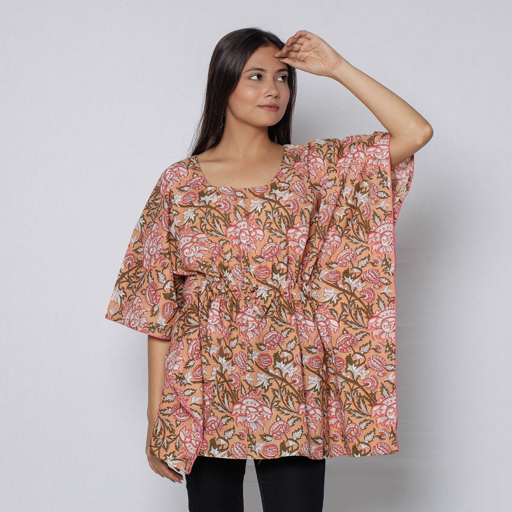 Sanganeri Block Print Cotton Kaftan (Short)