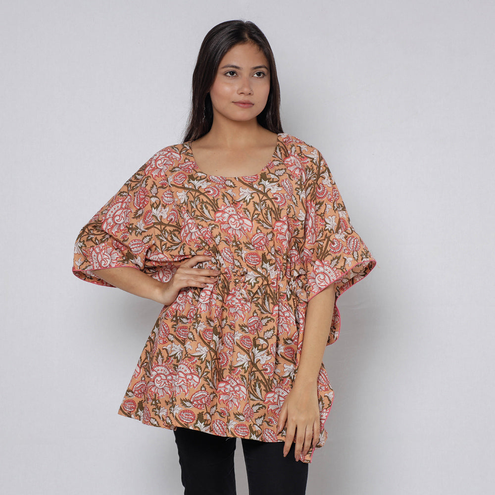 Sanganeri Block Print Cotton Kaftan (Short)