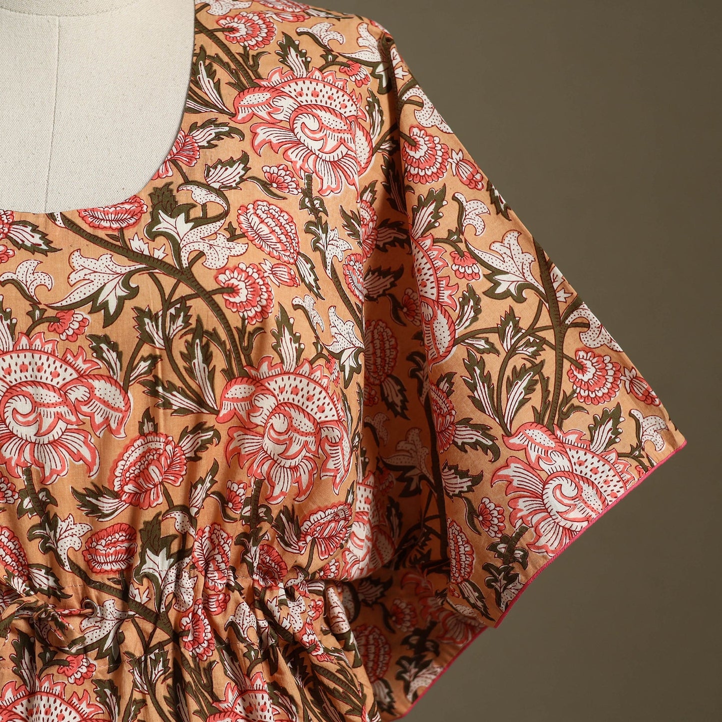 Sanganeri Block Print Cotton Kaftan (Short)