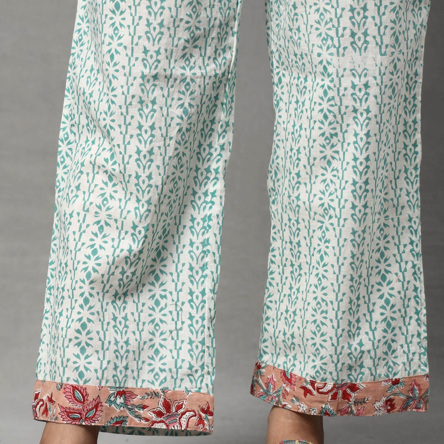 Sanganeri Block Printed Cotton Kurta with Palazzo & Dupatta Set Online at iTokri.com