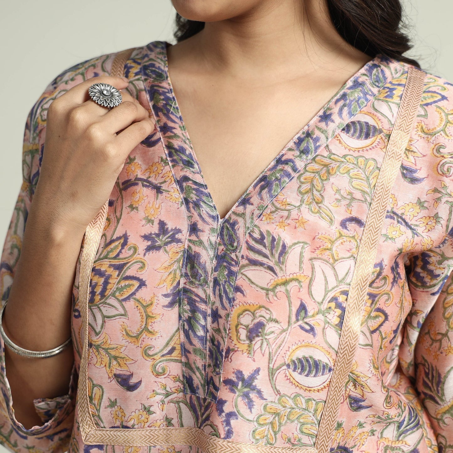 Sanganeri Kurta with Palazzo & Dupatta Set