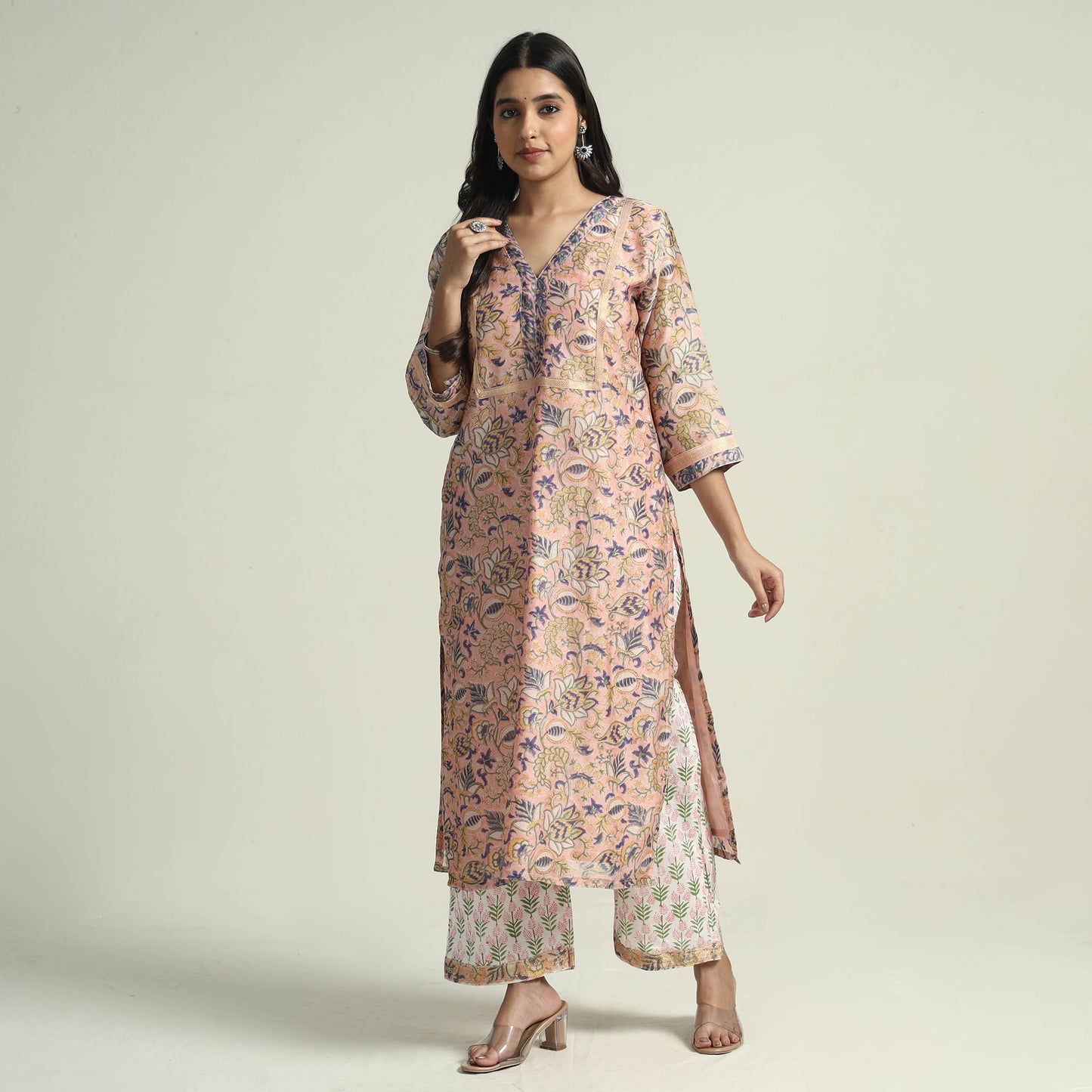 Sanganeri Kurta with Palazzo & Dupatta Set