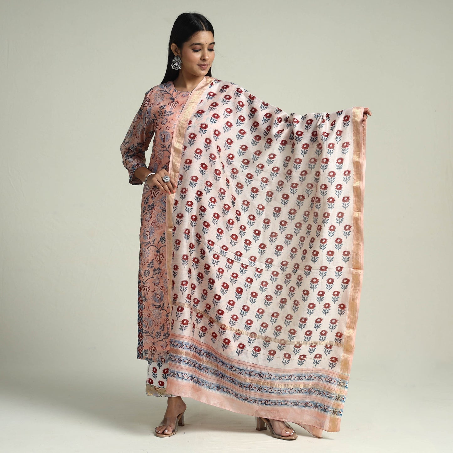 Sanganeri Kurta with Palazzo & Dupatta Set