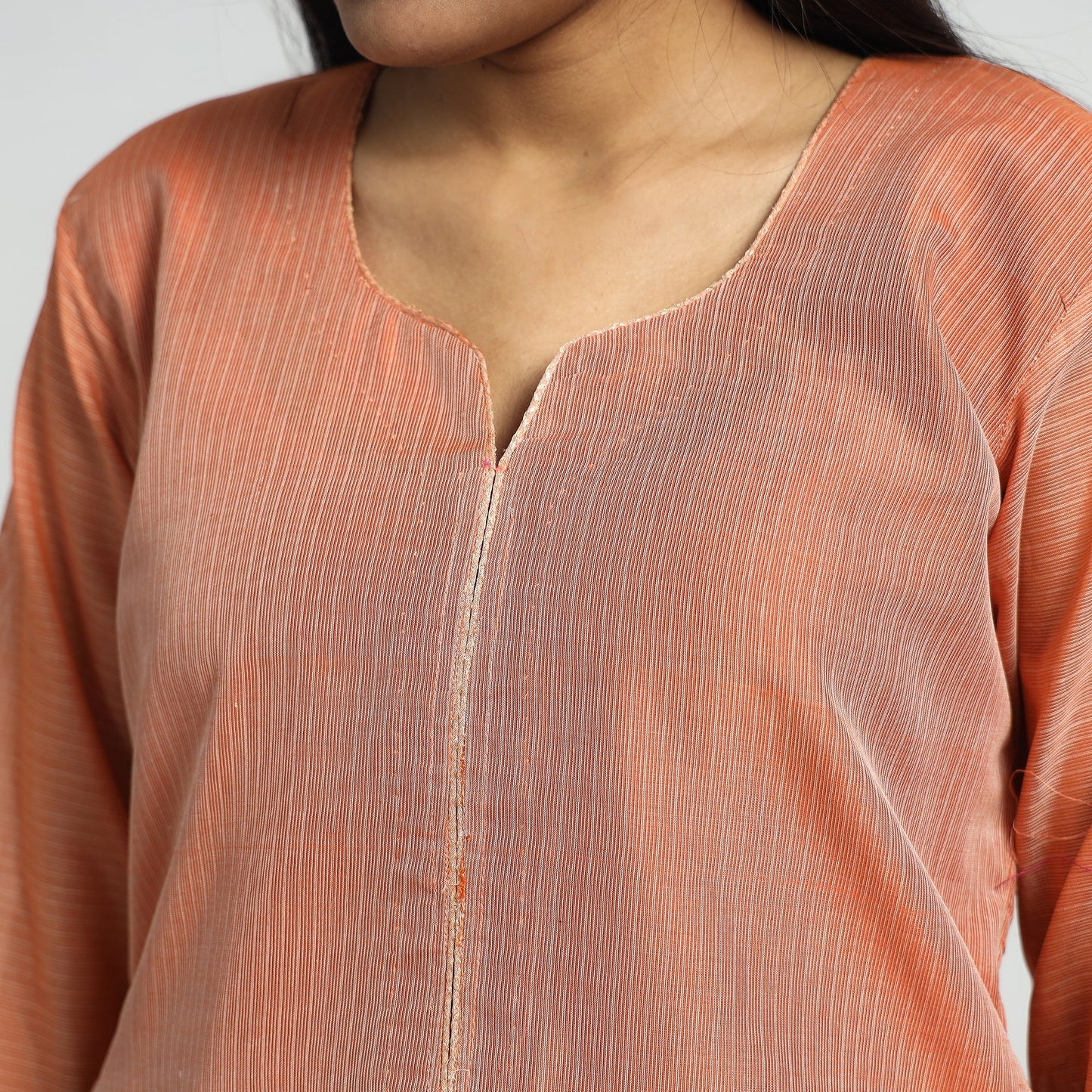 Traditional Maheshwari Handloom Silk Cotton Checks Kurta with Dupatta Set