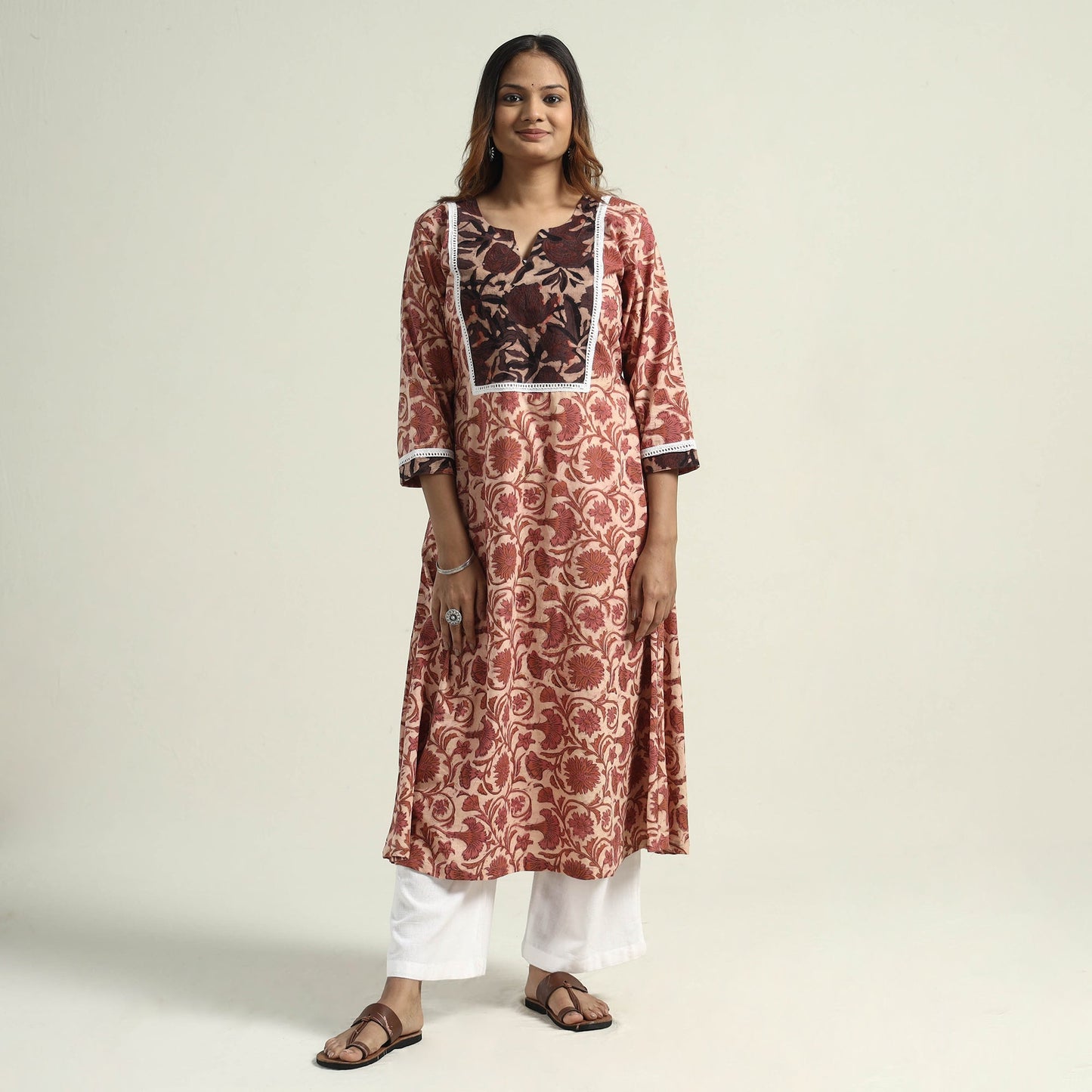 Buy Vanaspati Hand Block Printed Cotton Kurta Online at iTokri.com