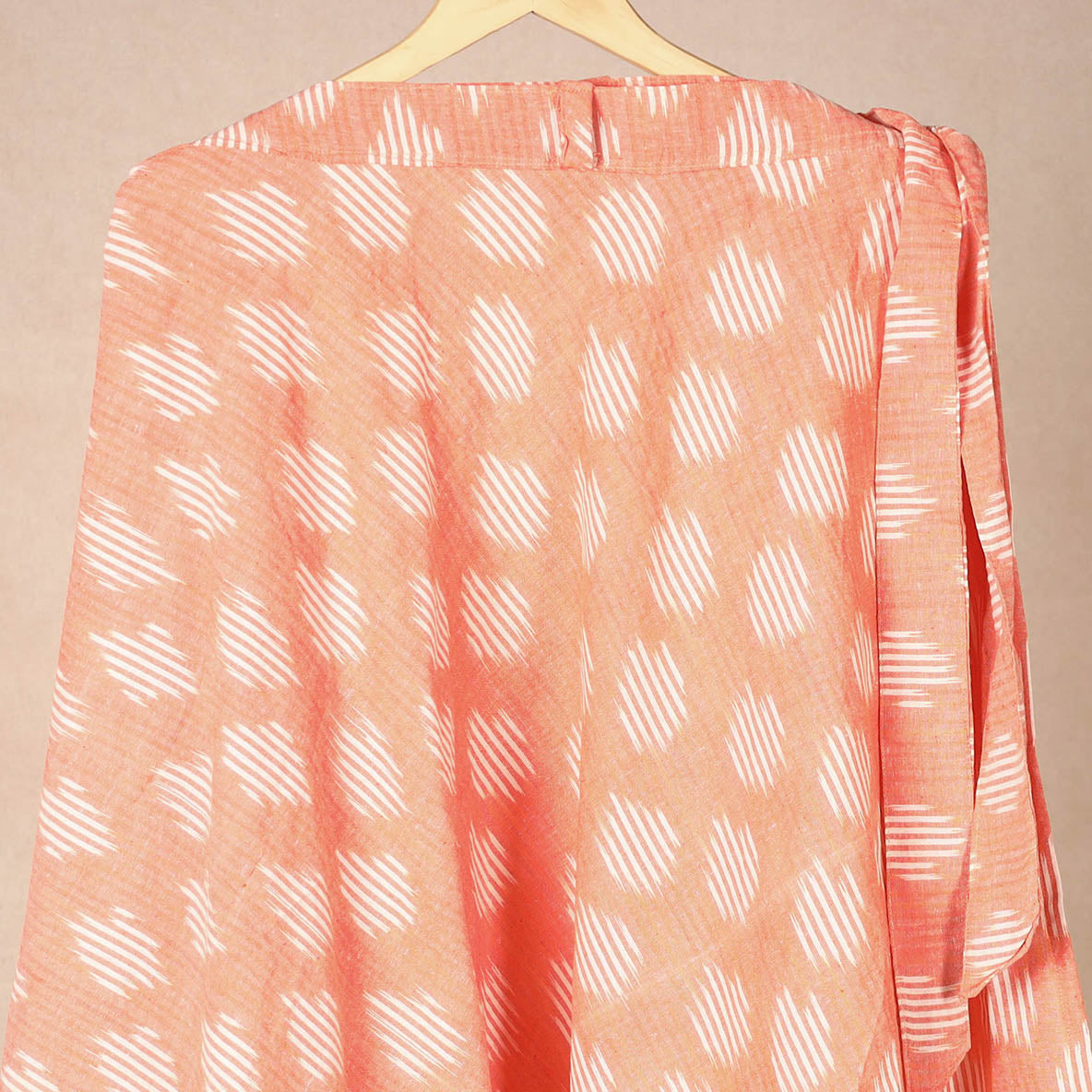 Peach Wrap Around Cotton Pochampally Ikat Skirt
