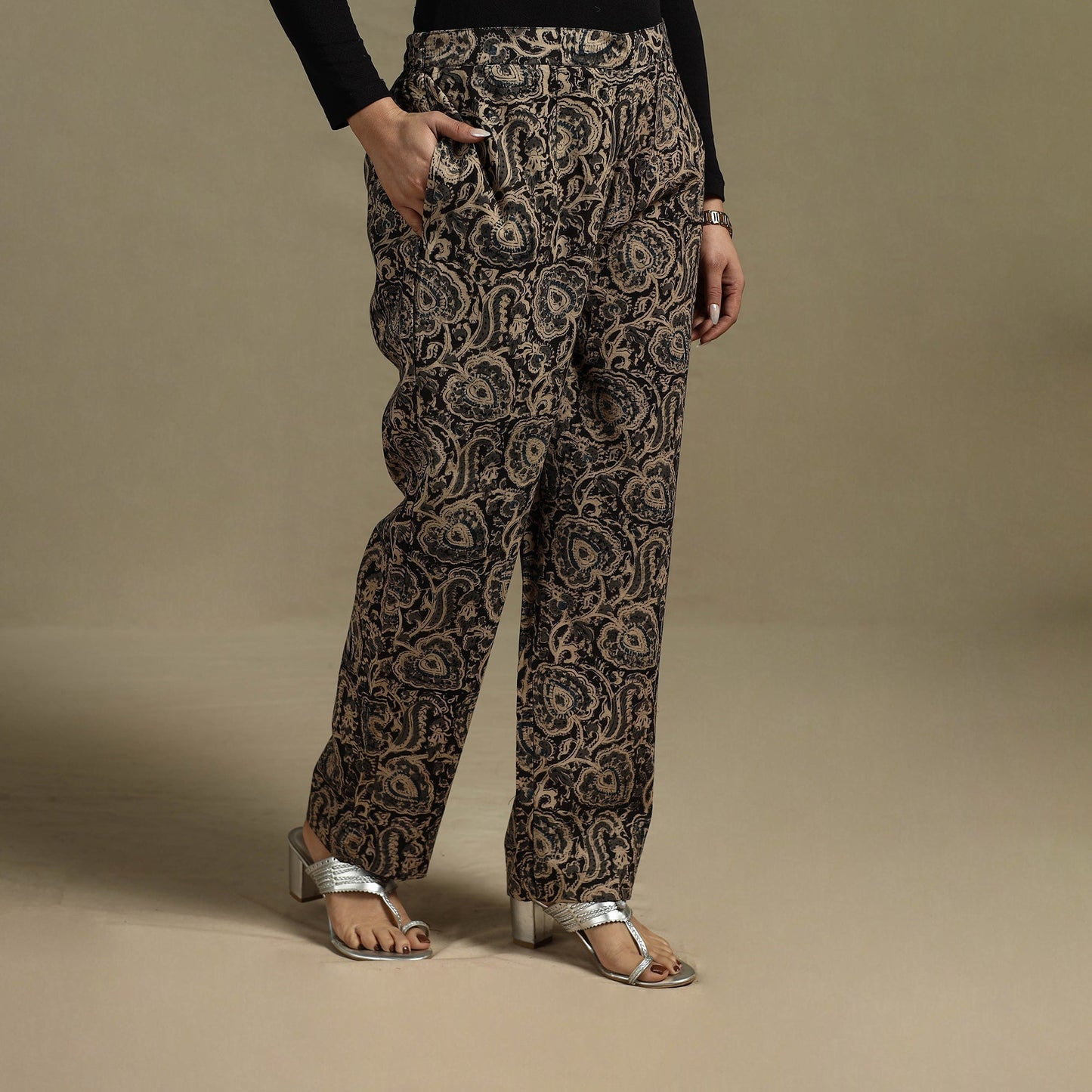Pedana hand natural dyed cotton kalamkari pant 21