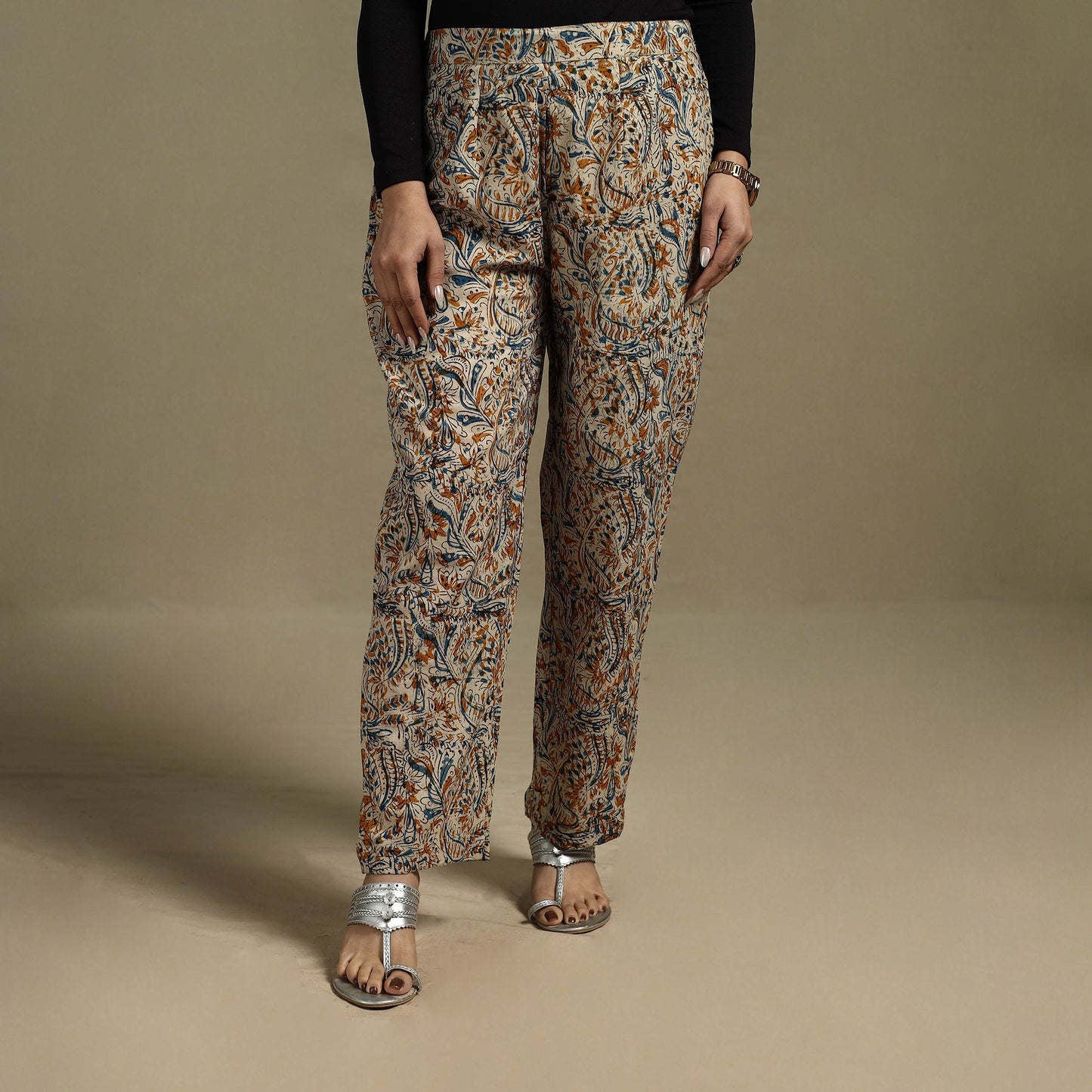 Pedana hand natural dyed cotton kalamkari pant 22