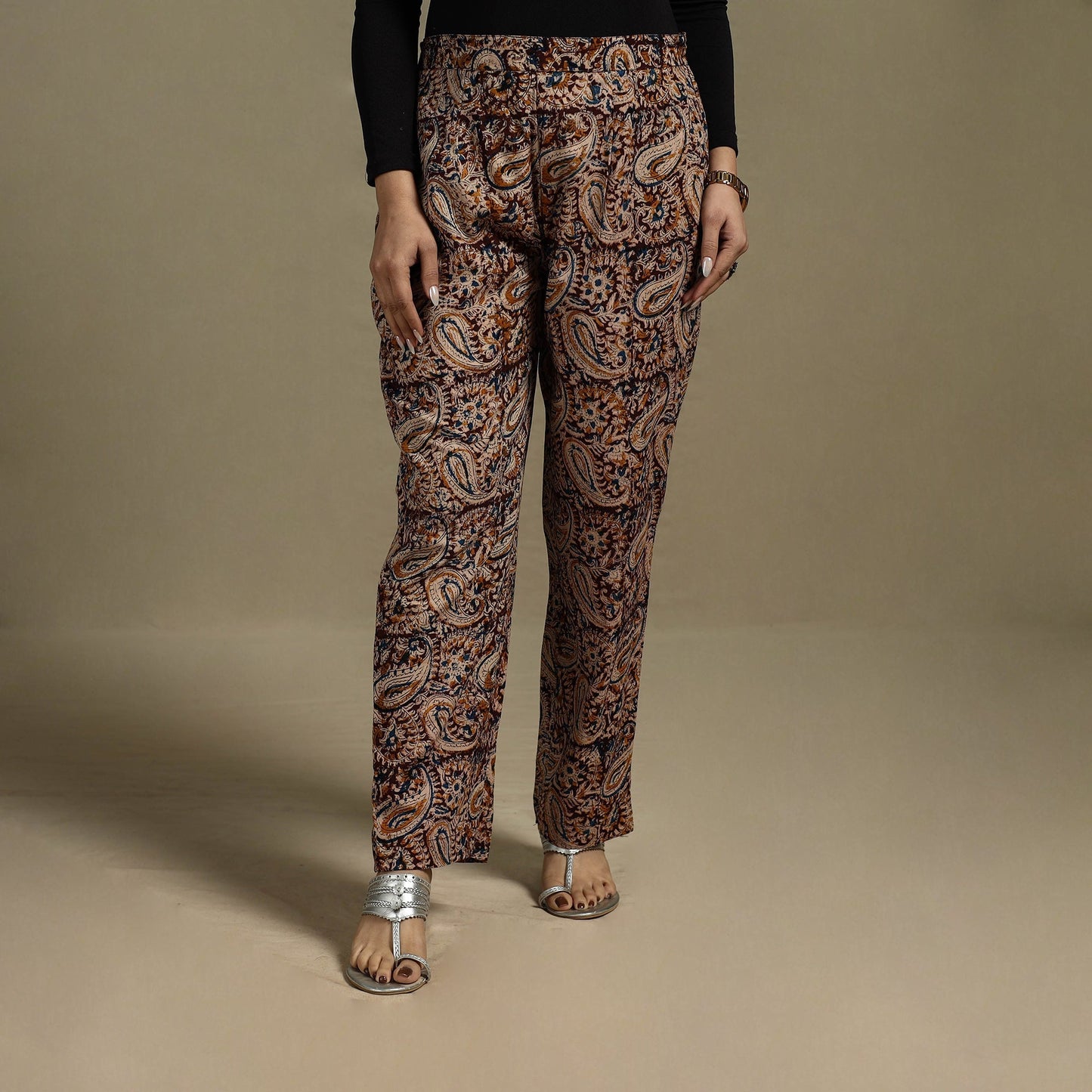 Pedana hand natural dyed cotton kalamkari pant 23