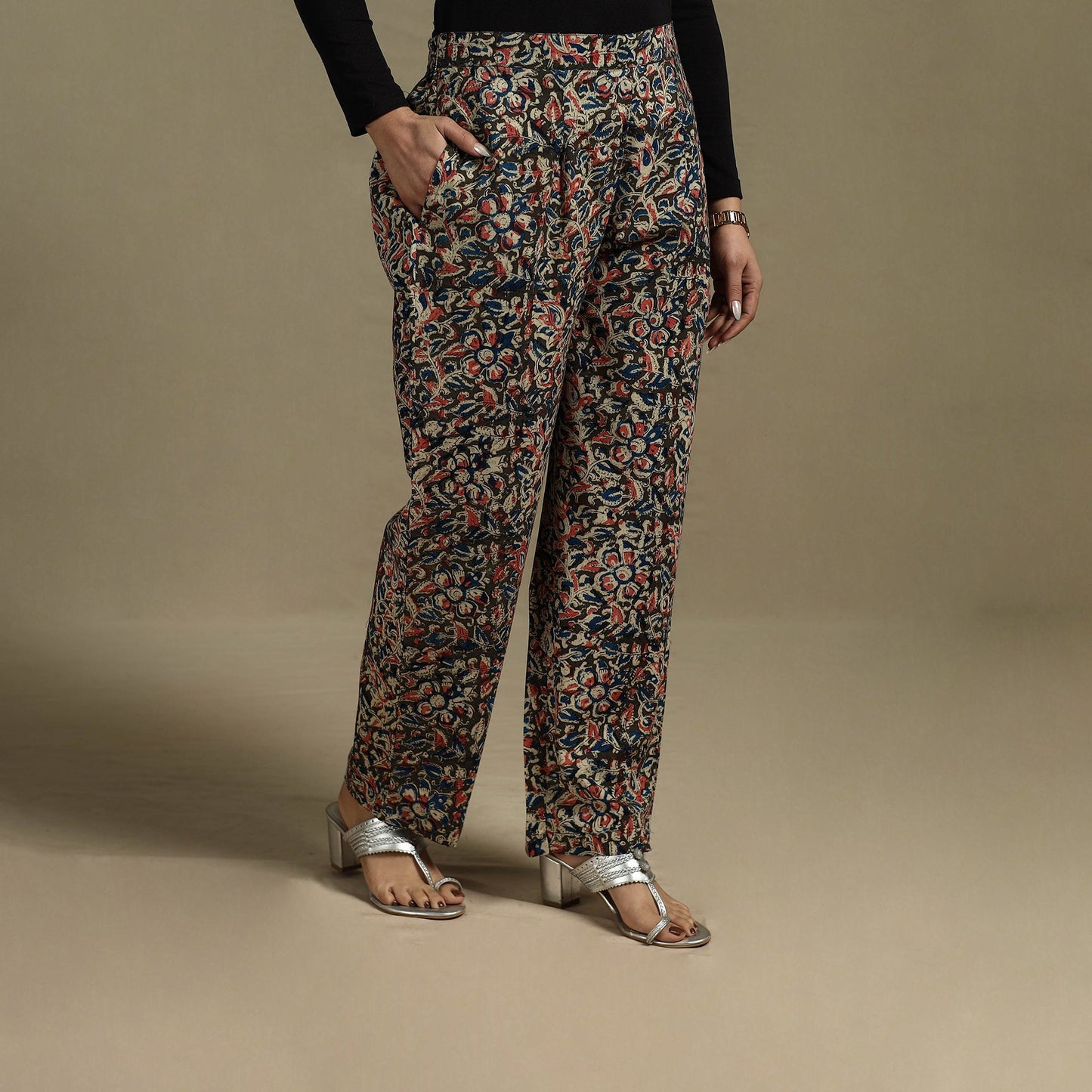 Pedana hand natural dyed cotton kalamkari pant 24