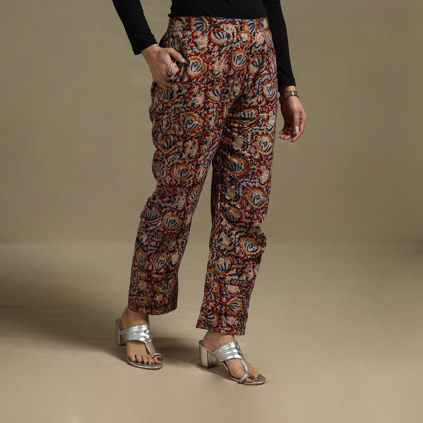 Pedana hand natural dyed cotton kalamkari pant 26