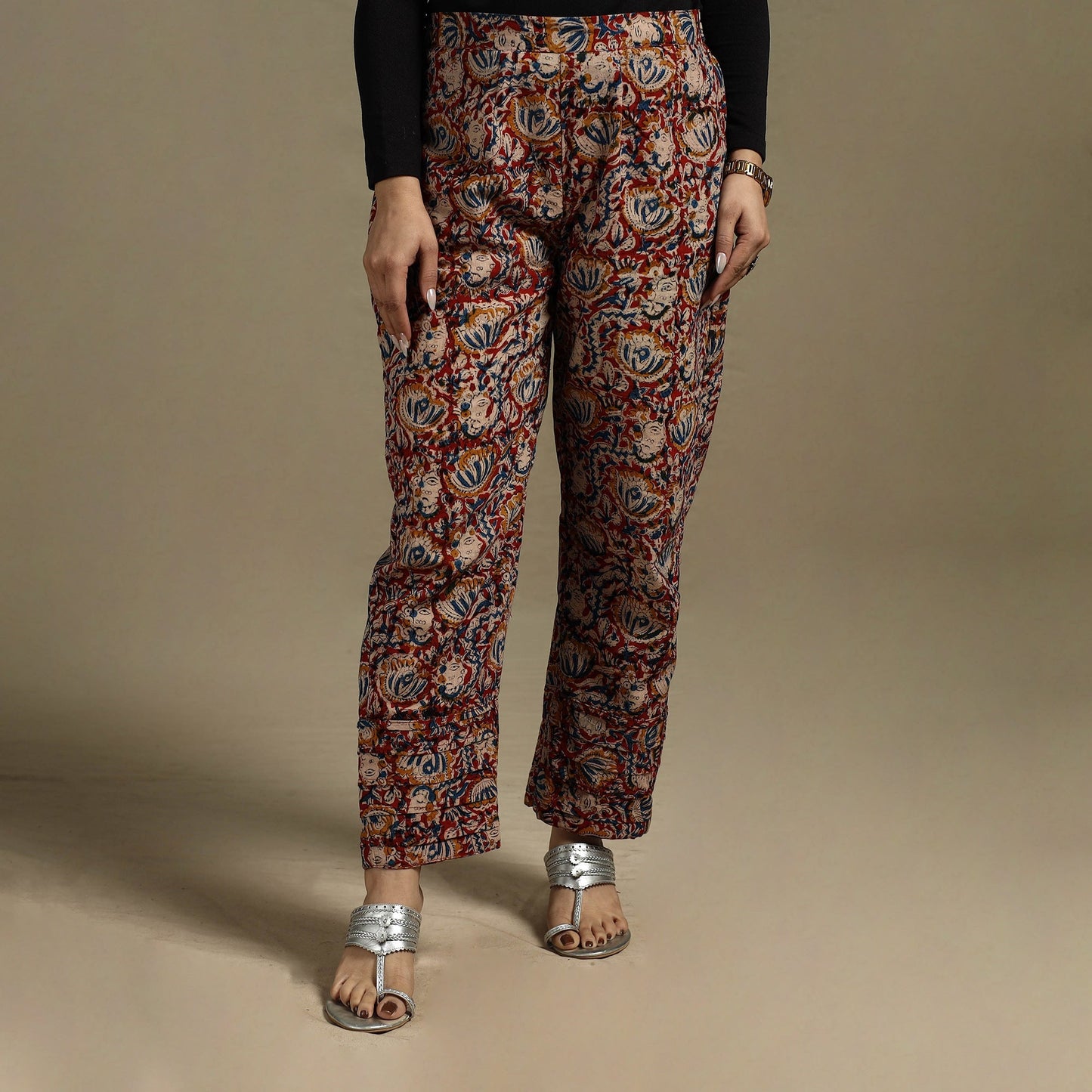 Pedana hand natural dyed cotton kalamkari pant 26