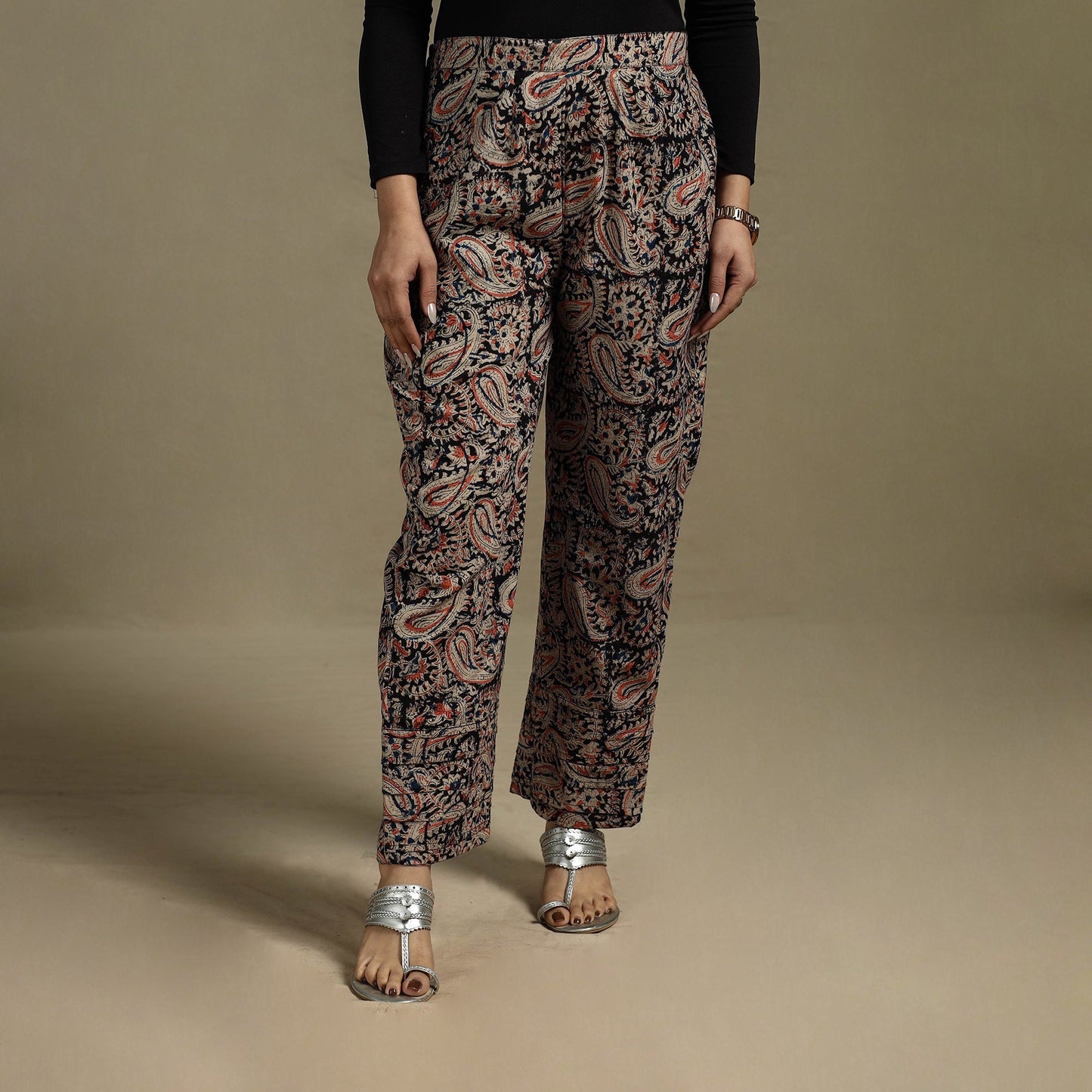 Pedana hand natural dyed cotton kalamkari pant 28