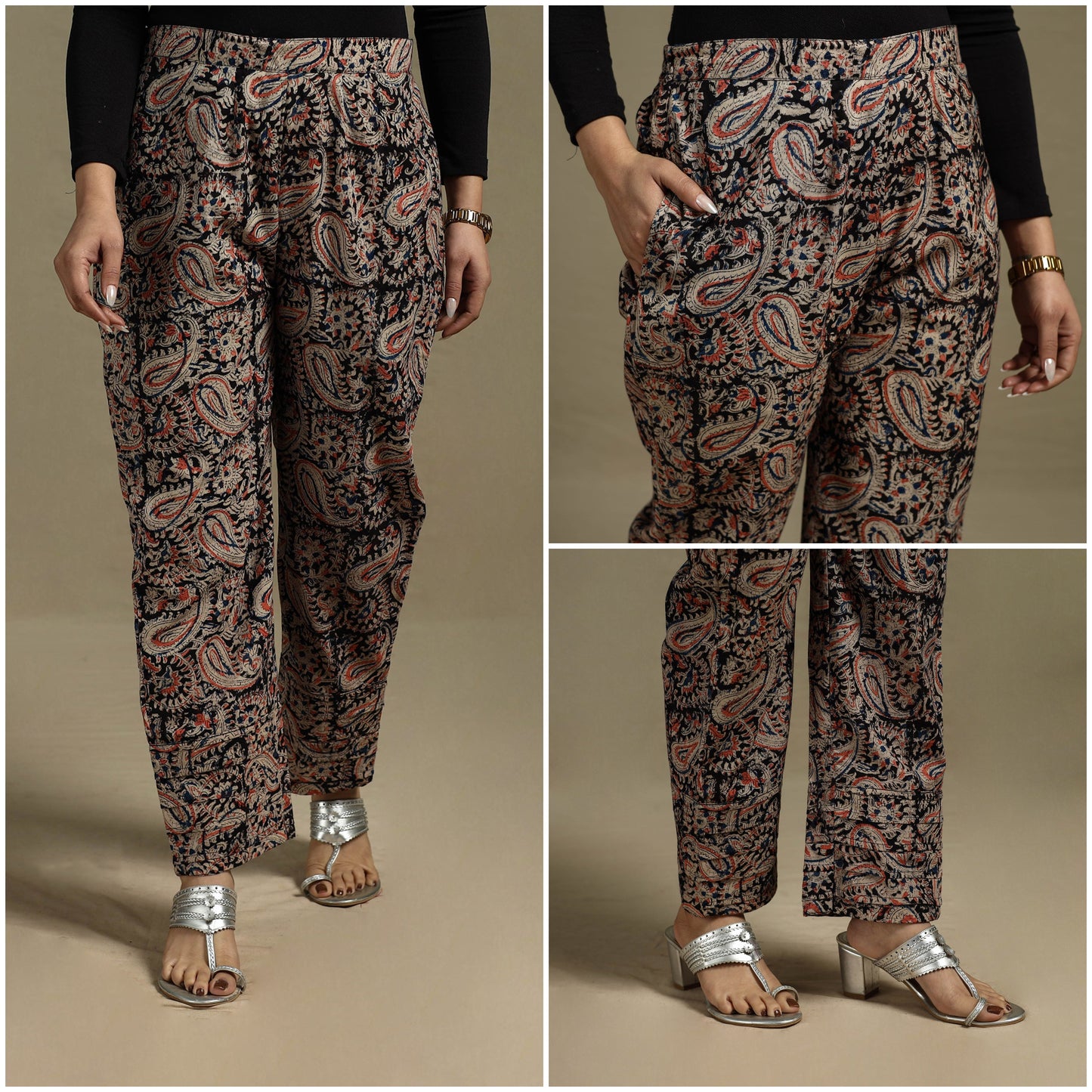 Pedana hand natural dyed cotton kalamkari pant 28