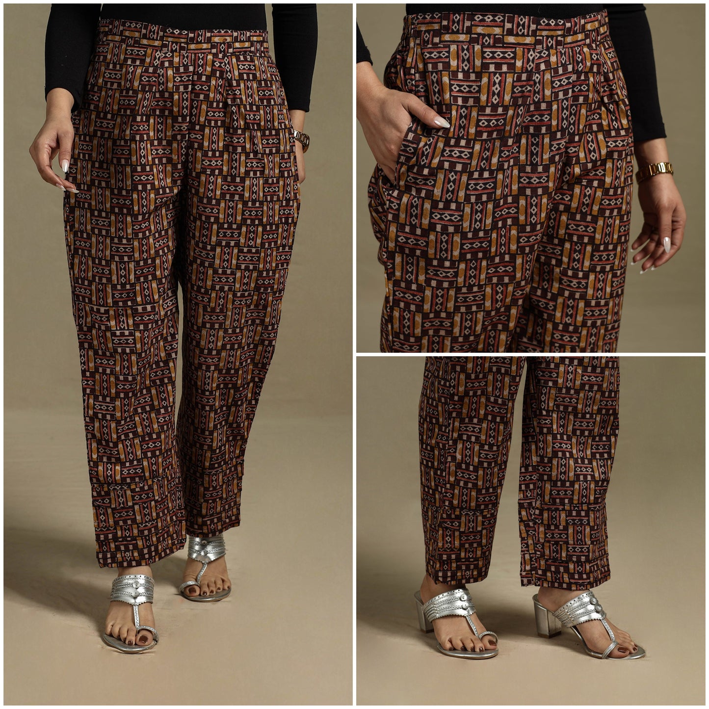 Pedana hand natural dyed cotton kalamkari pant 29