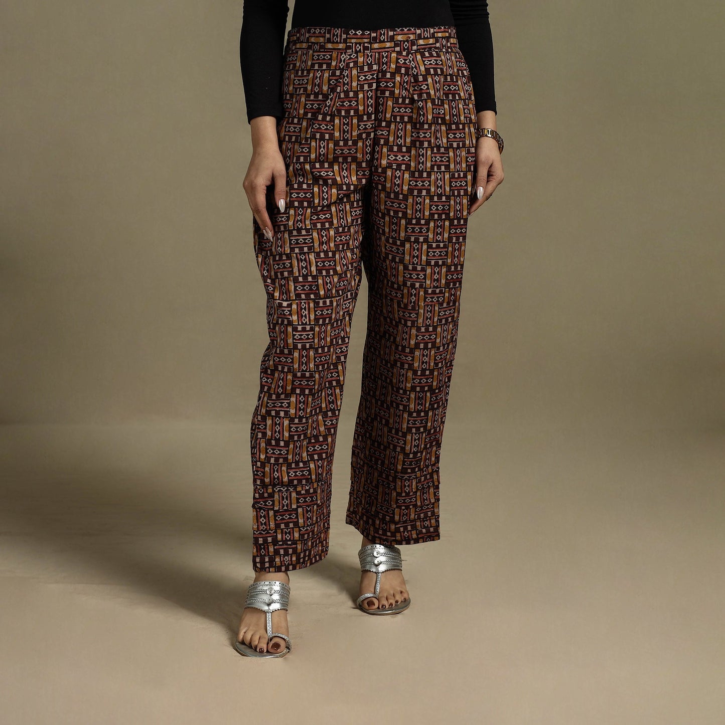 Pedana hand natural dyed cotton kalamkari pant 29