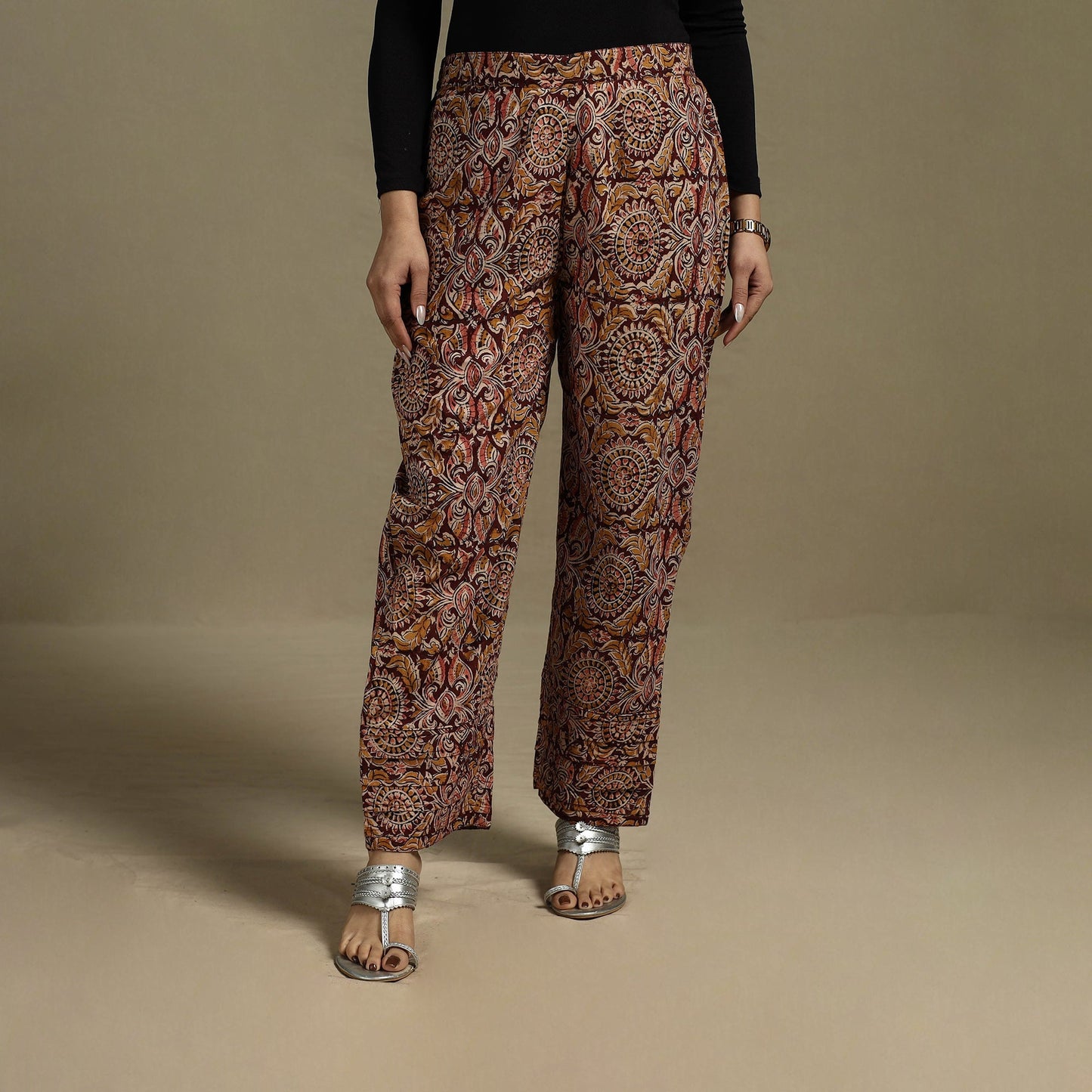 Pedana hand natural dyed cotton kalamkari pant 30