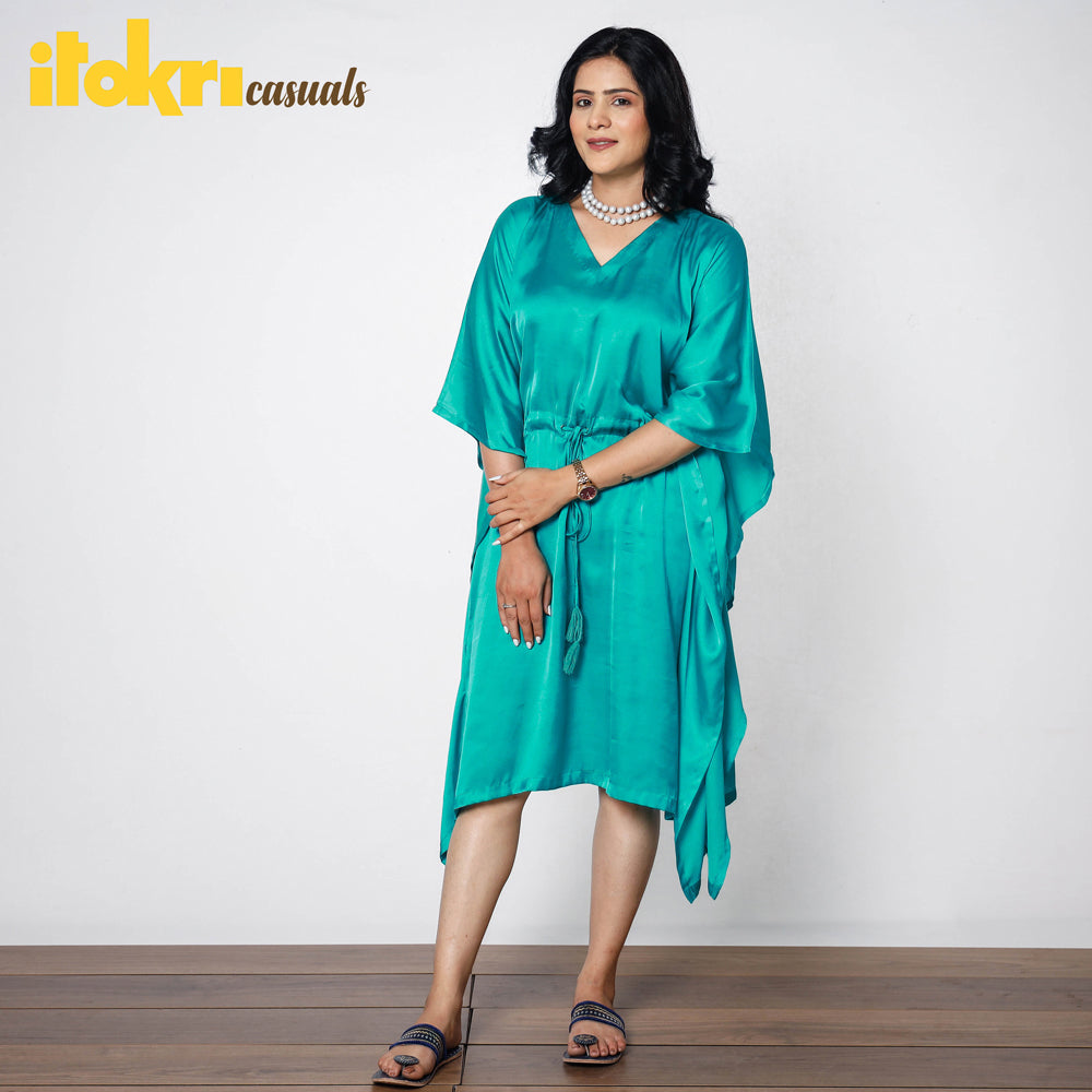 Modal Silk Knee Length Kaftan Dress l iTokri.com
