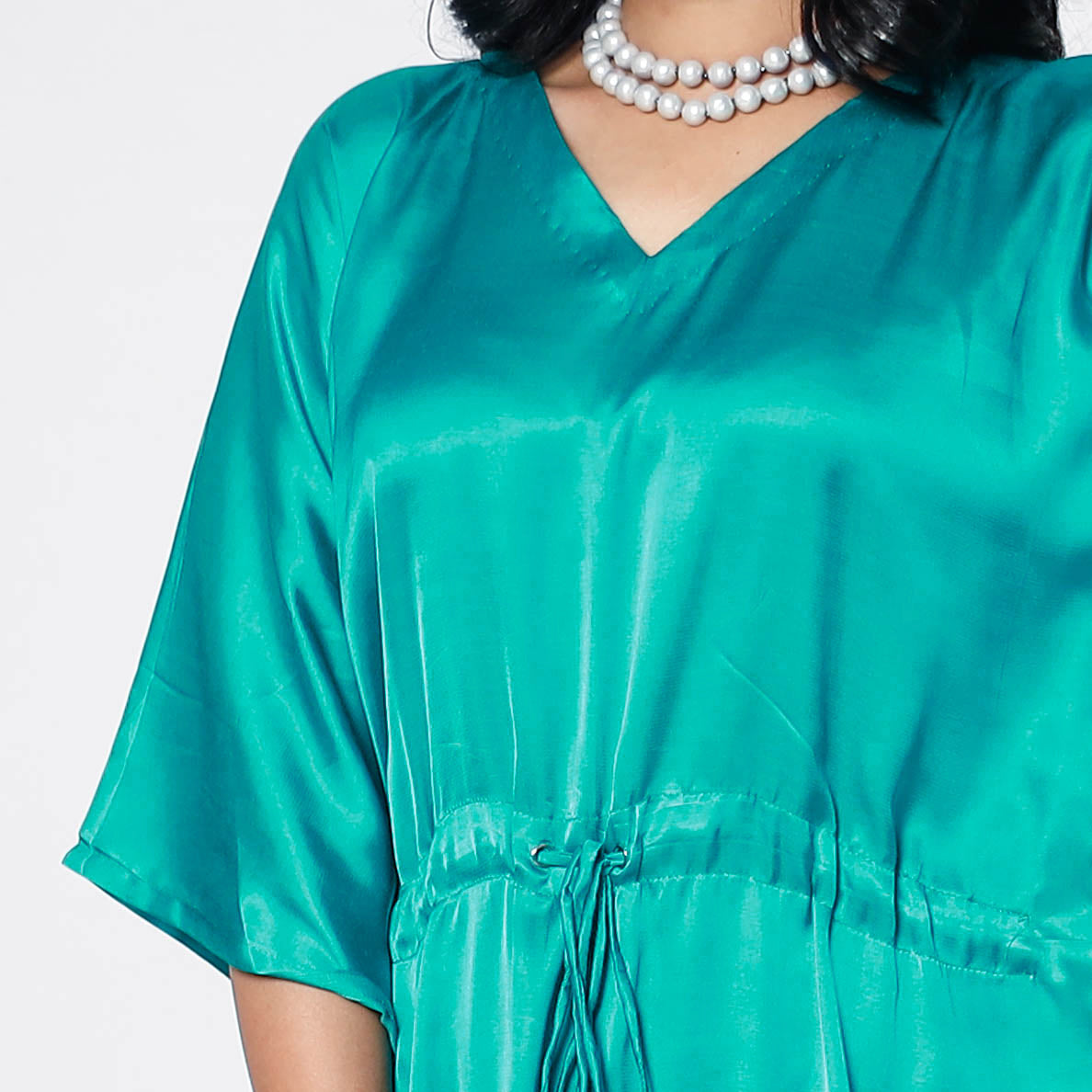 Modal Silk Knee Length Kaftan Dress l iTokri.com
