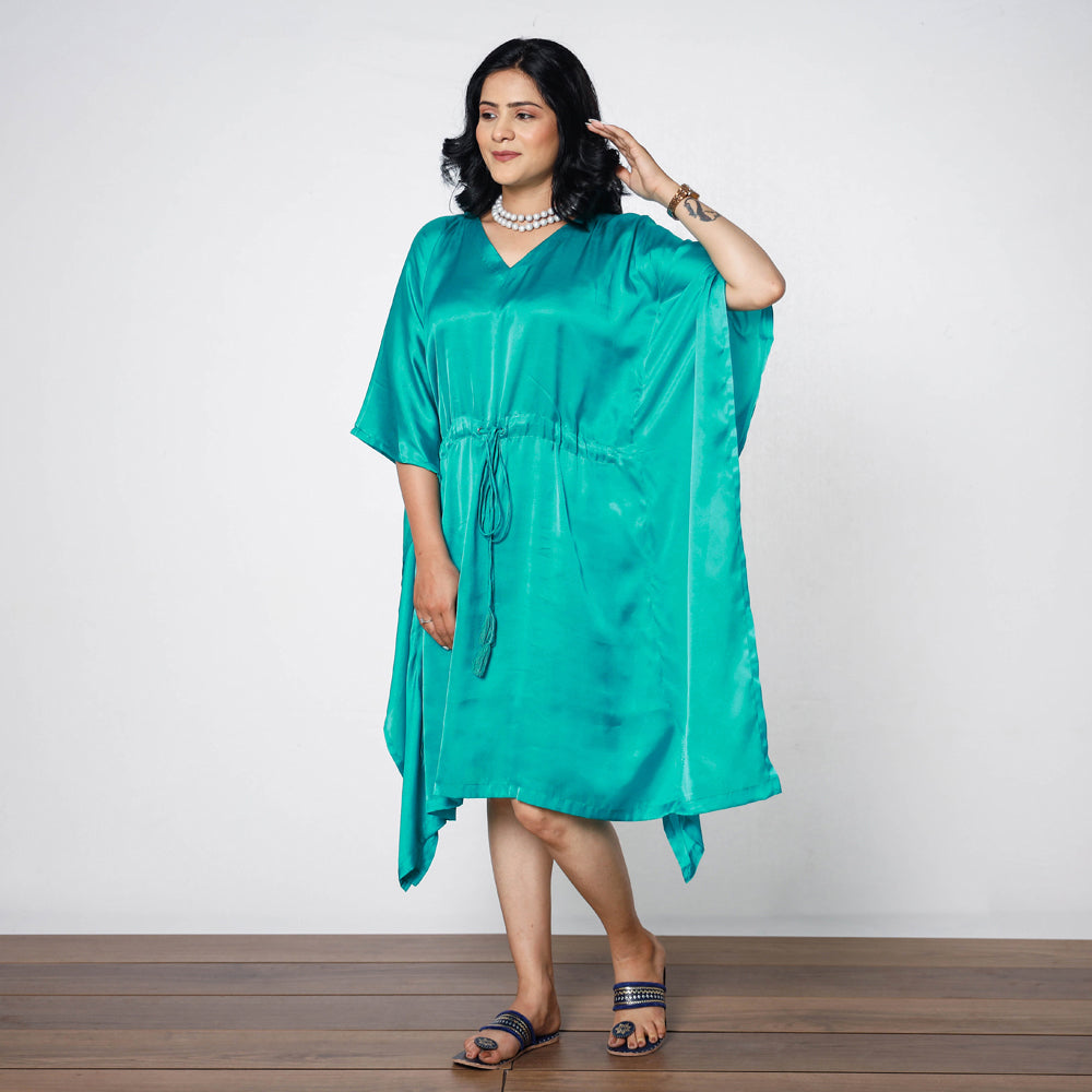 Modal Silk Knee Length Kaftan Dress Modal Silk Knee Length Kaftan Dress
