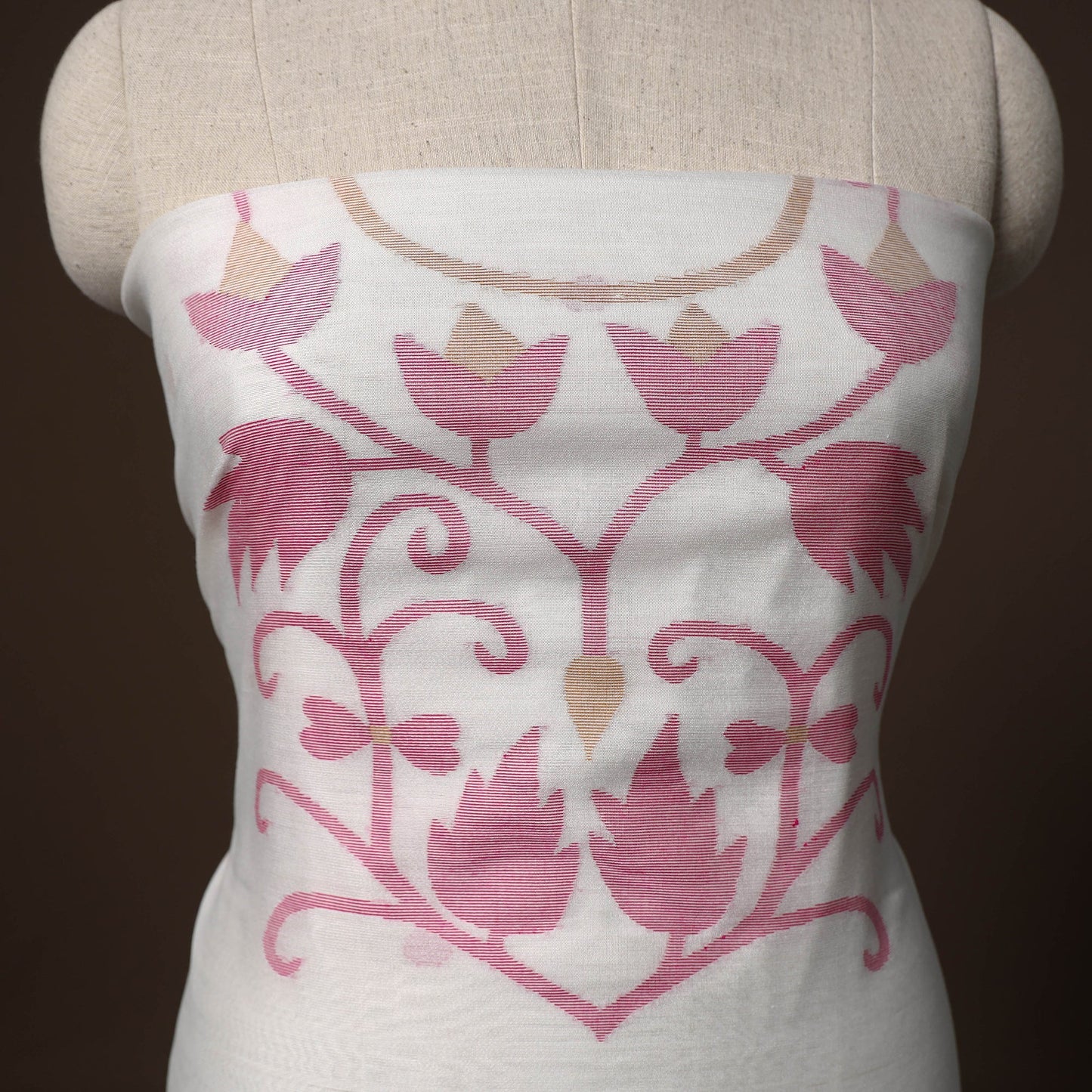 Phulia jamdani weave handloom silk cotton unstitched kurta