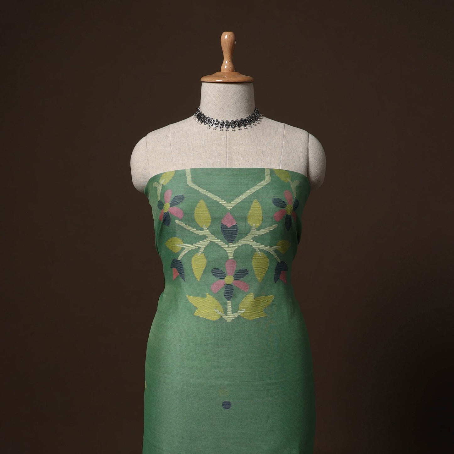 Phulia jamdani weave handloom silk cotton unstitched kurta