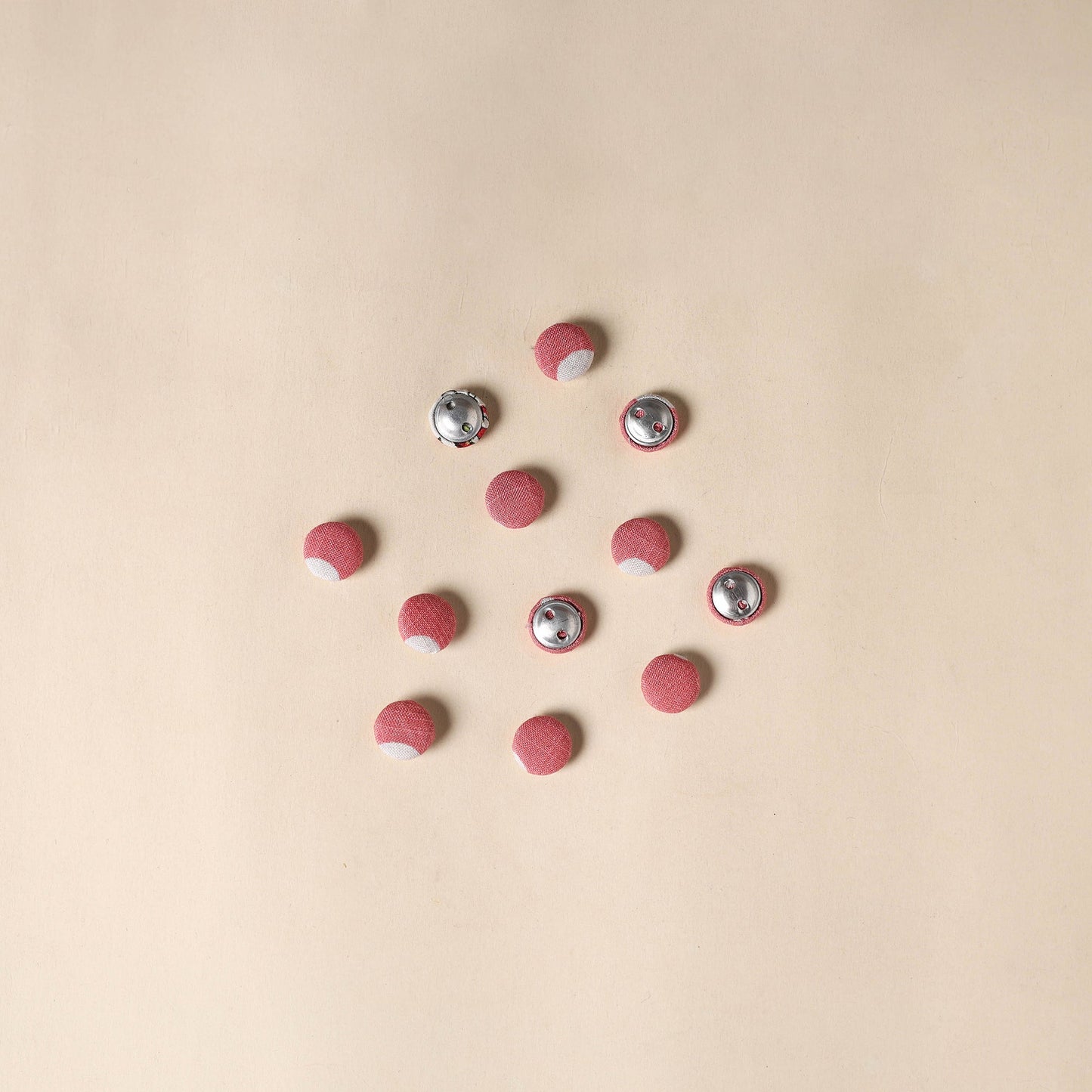 Pink Handmade Fabric Button Set Small at iTokri