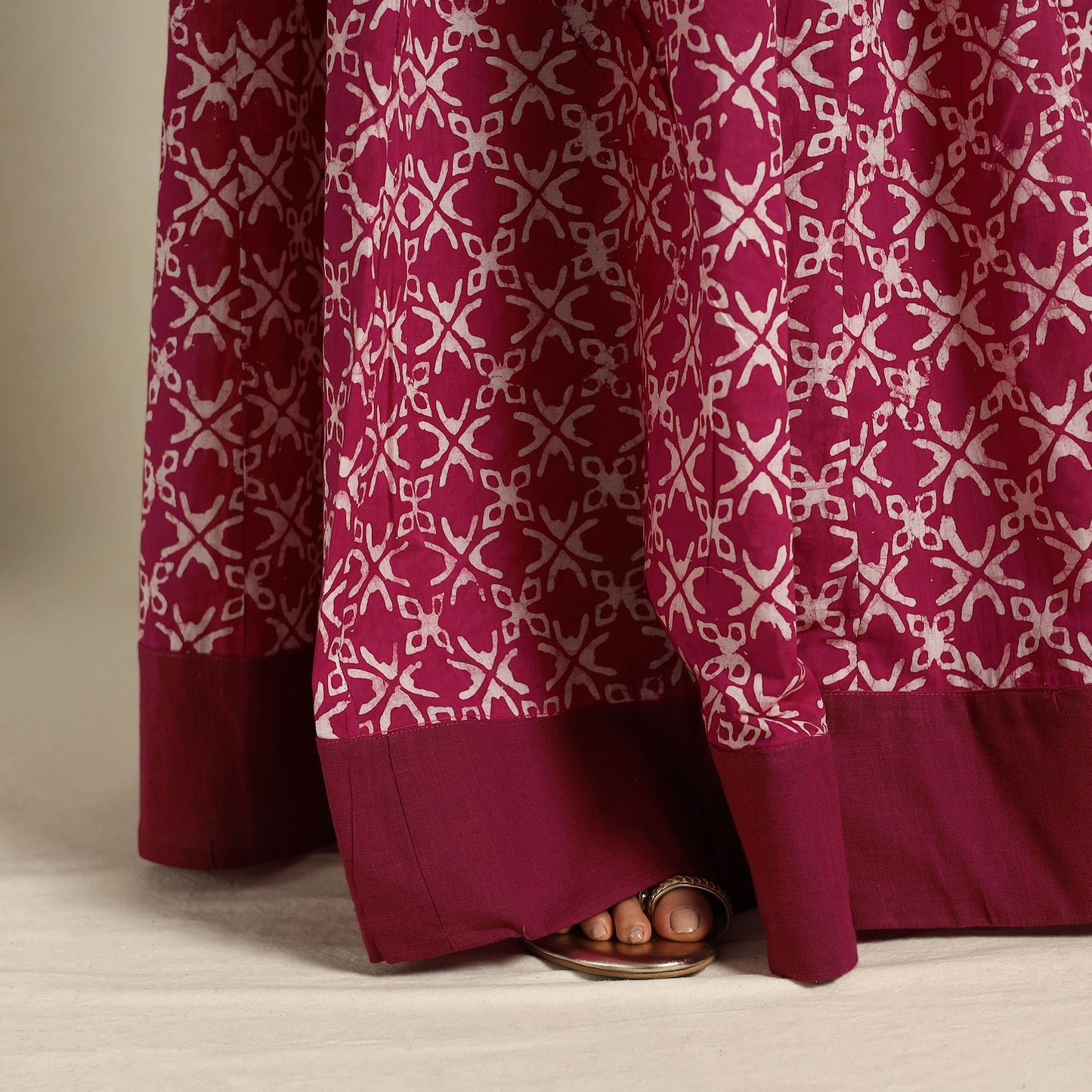Pink 24 Kali Patchwork Batik Print Cotton Long Skirt