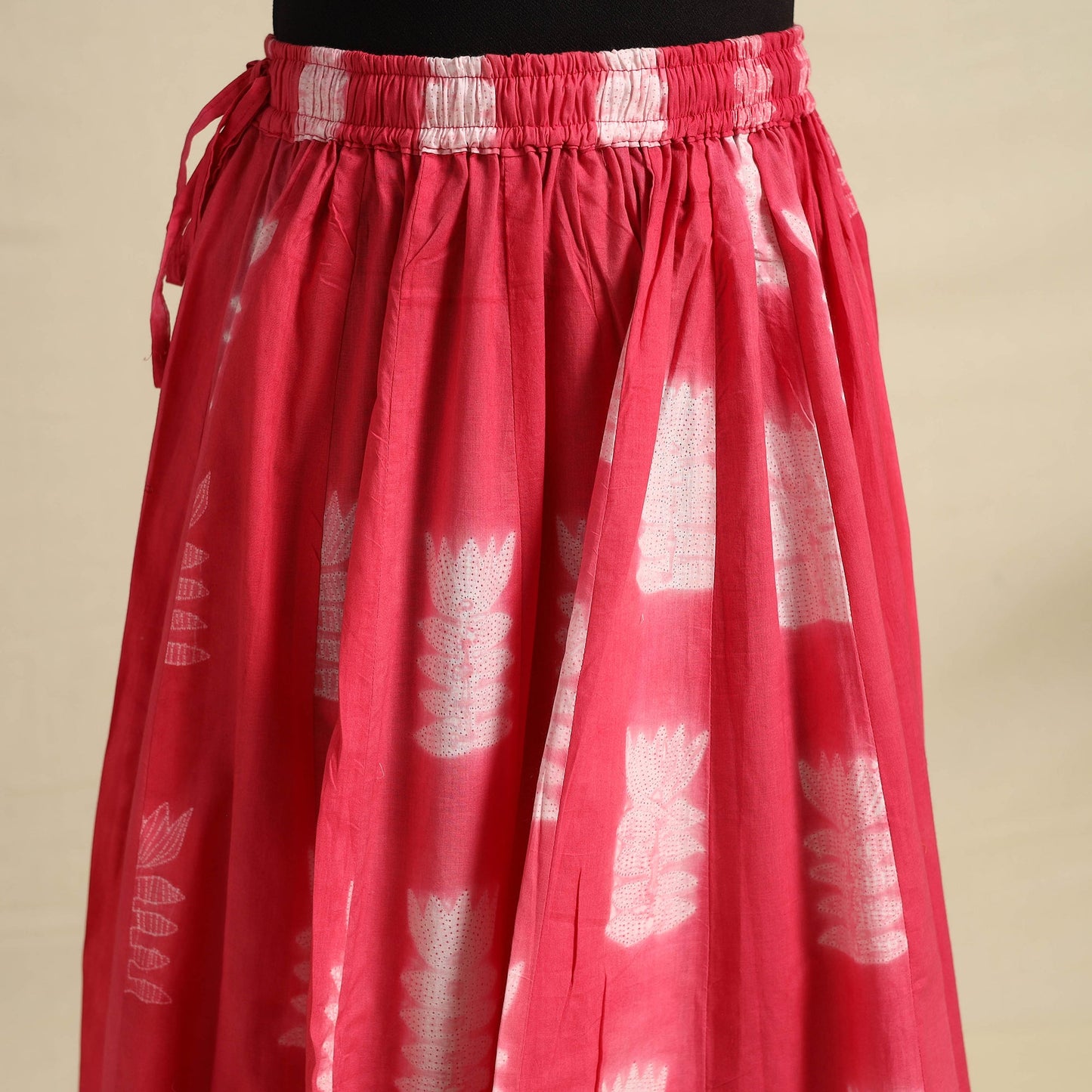24 Kali Pink Patchwork Cotton Long Shibori Tie-Dye Skirt