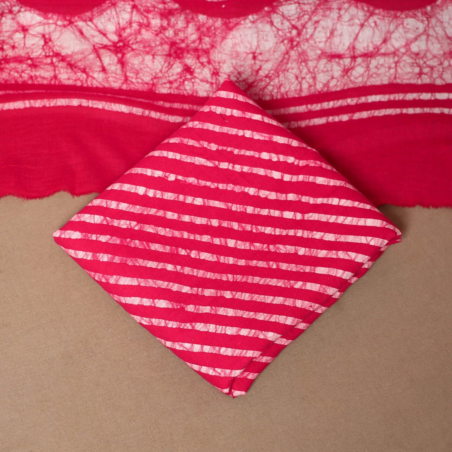 Pink - 3pc cotton kutch batik dress material 01