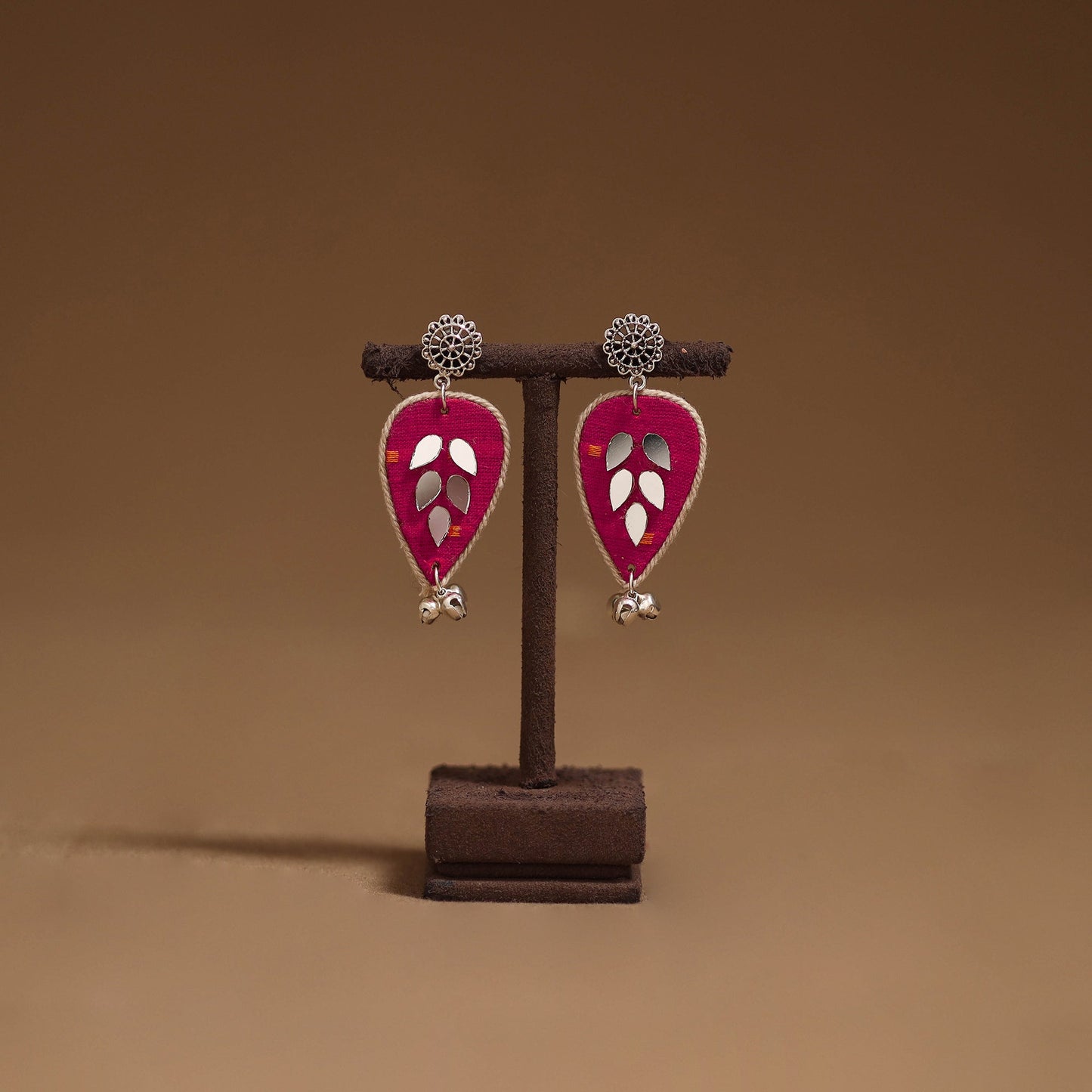 Amaya mirror & ghungroo work gs fabart handmade earrings