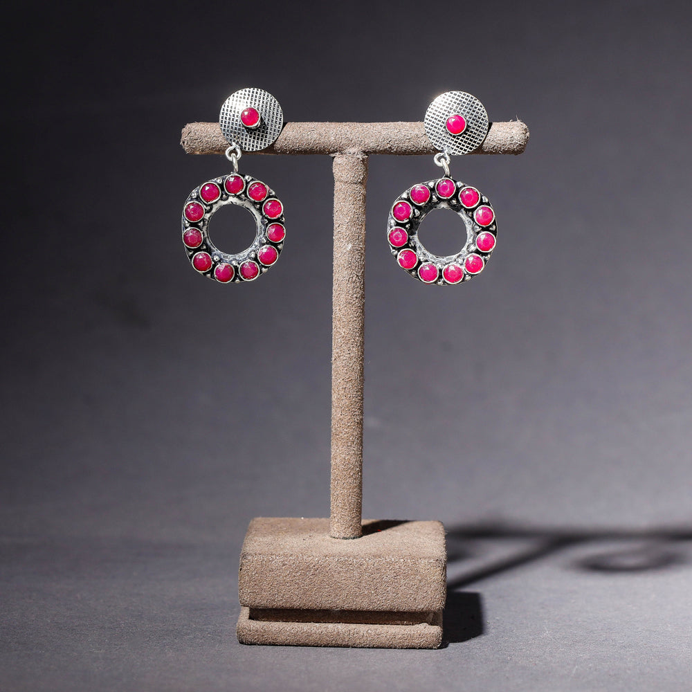 Antique Finish Oxidised German Silver Earrings